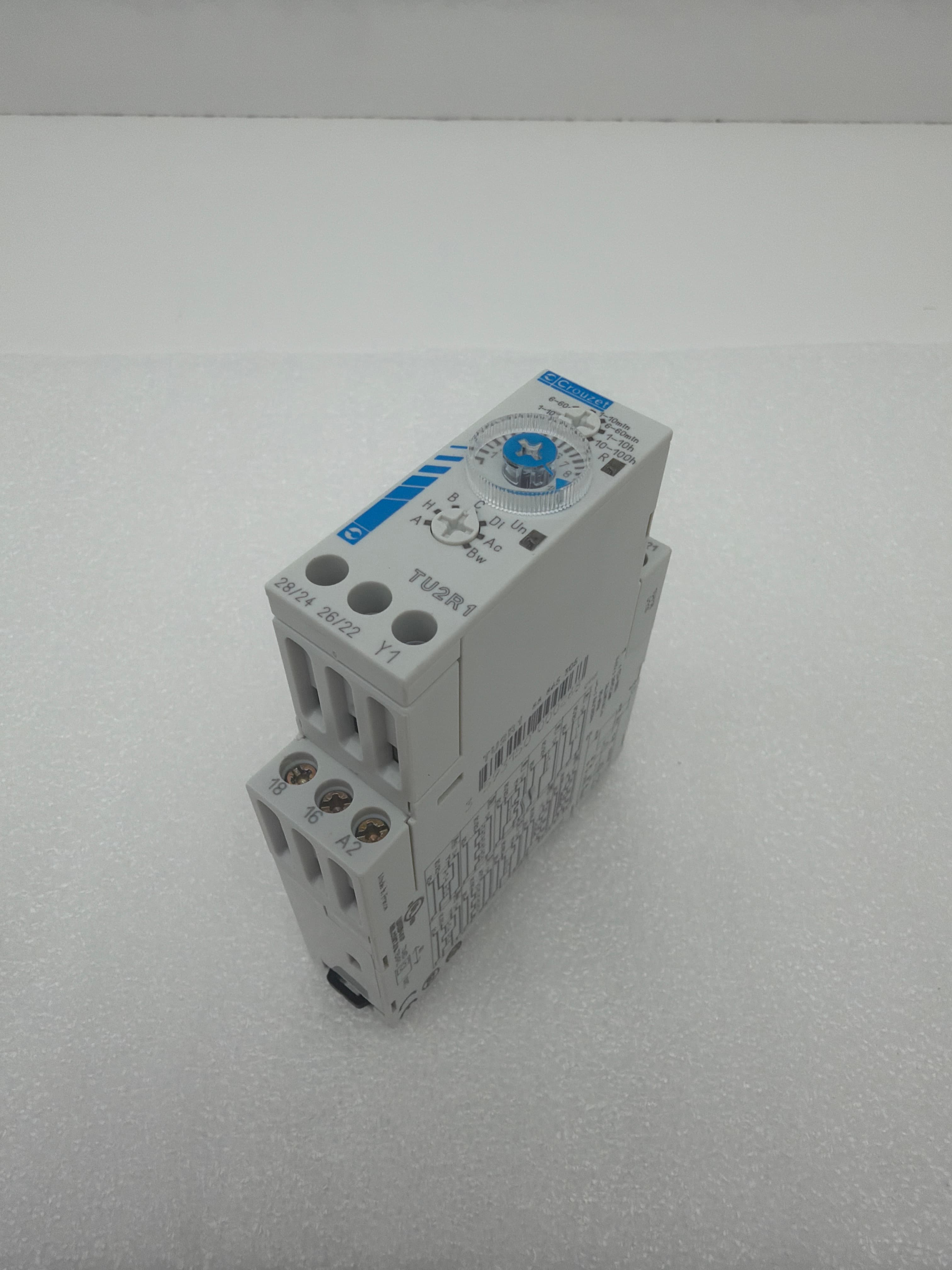 Crouzet TU2R1 Time Delay Relay Timer, 0,1s-100h, 24VDC, 240VAC, 88 865 305