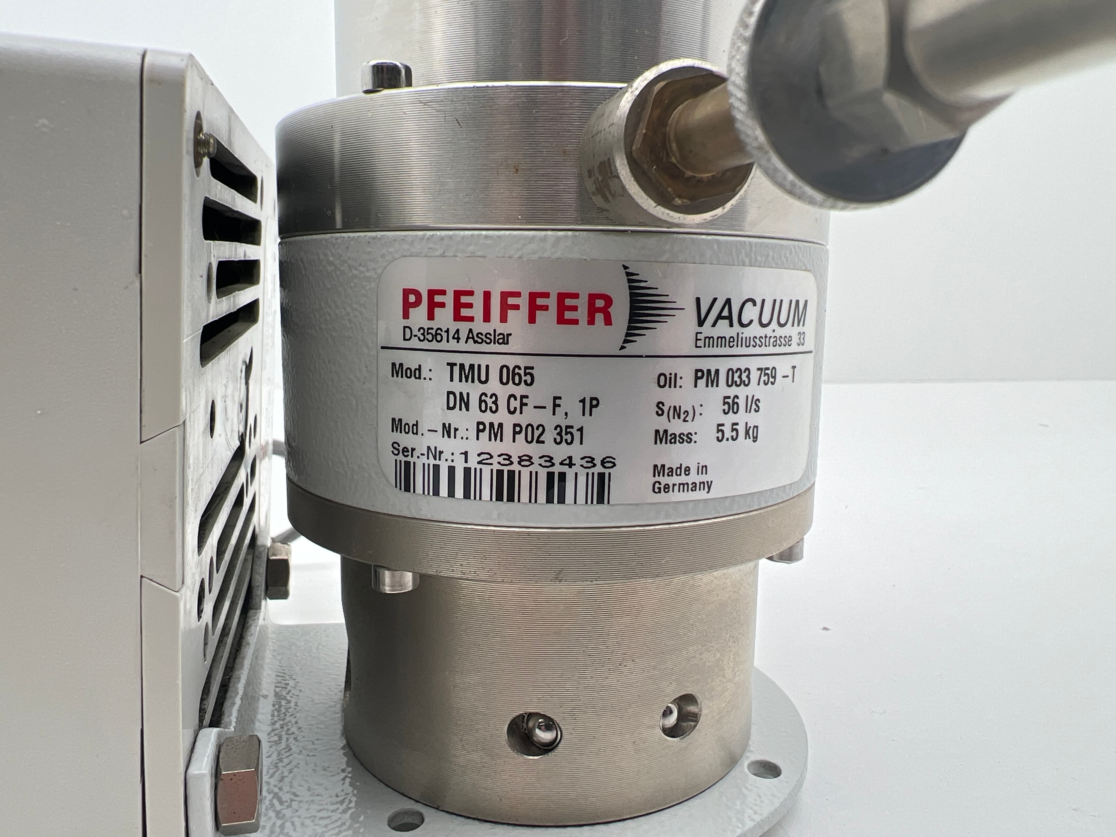 Pfeiffer Balzers TMU 065 Turbomolecular Vacuum Pump - Needs Rebuild