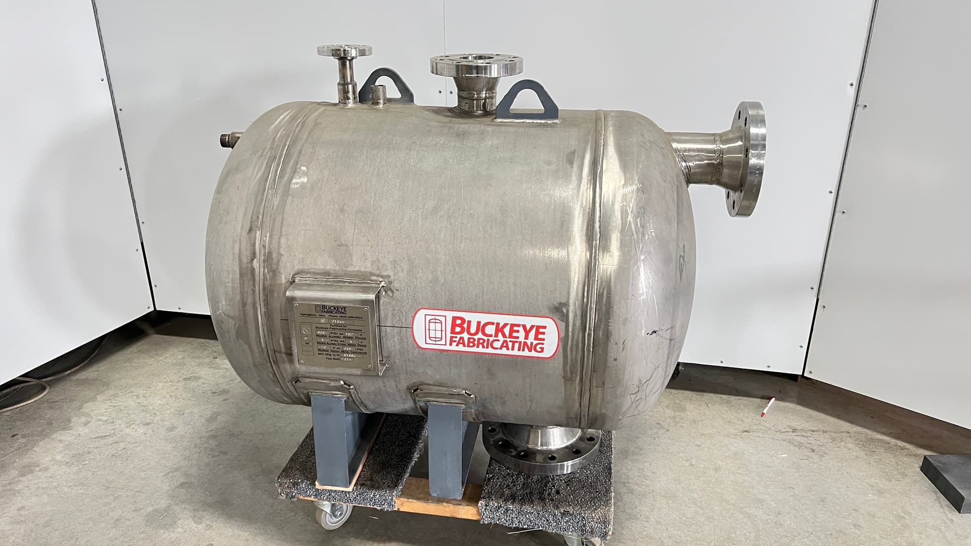 Buckeye Fabricating NB 31865 Approx. 112 Gallon 304 SS Tank, 300 PSI Max.