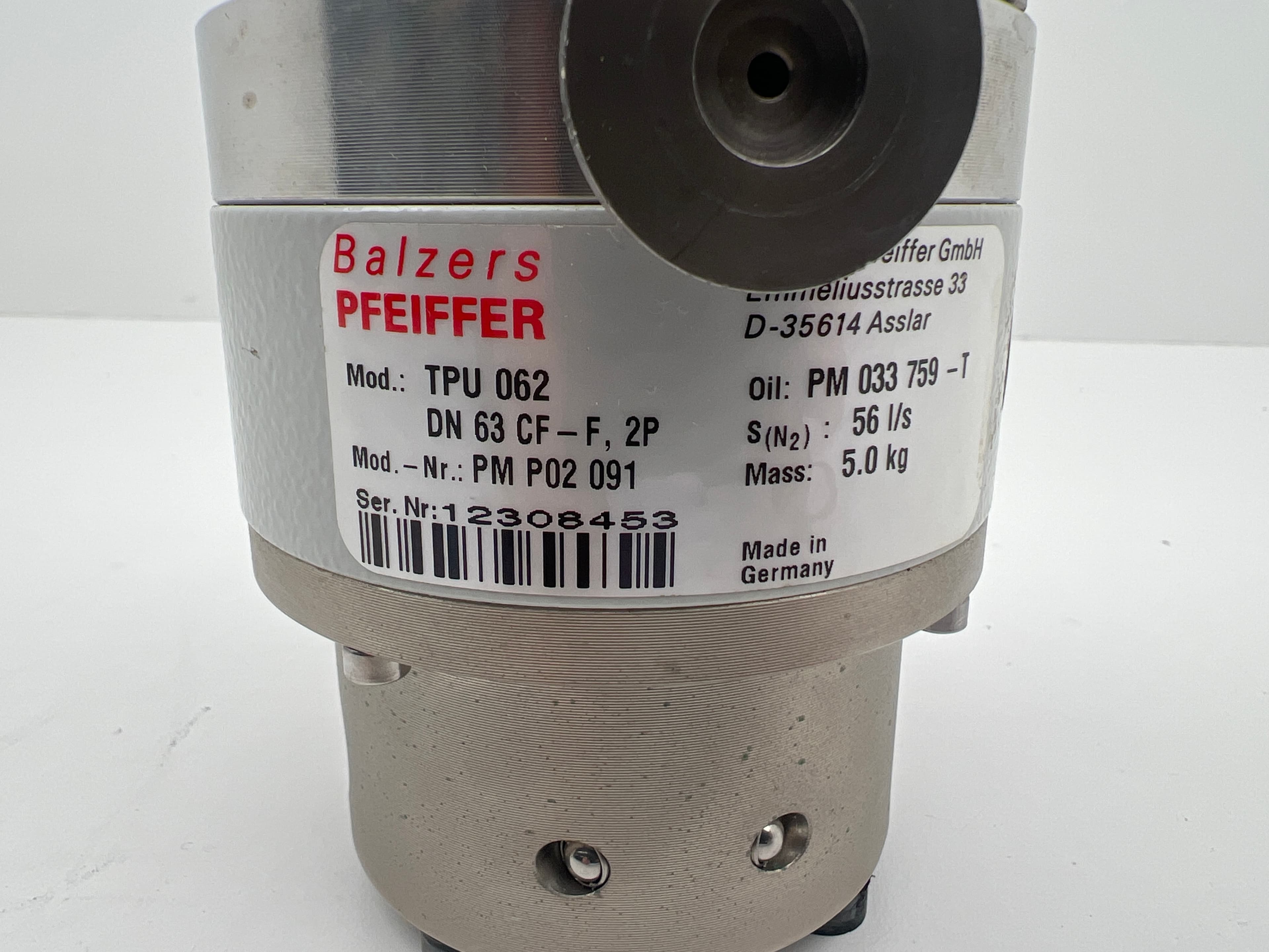 Pfeiffer Balzers TPU 062 Turbomolecular Vacuum Pump- Needs Rebuild- New Bearings