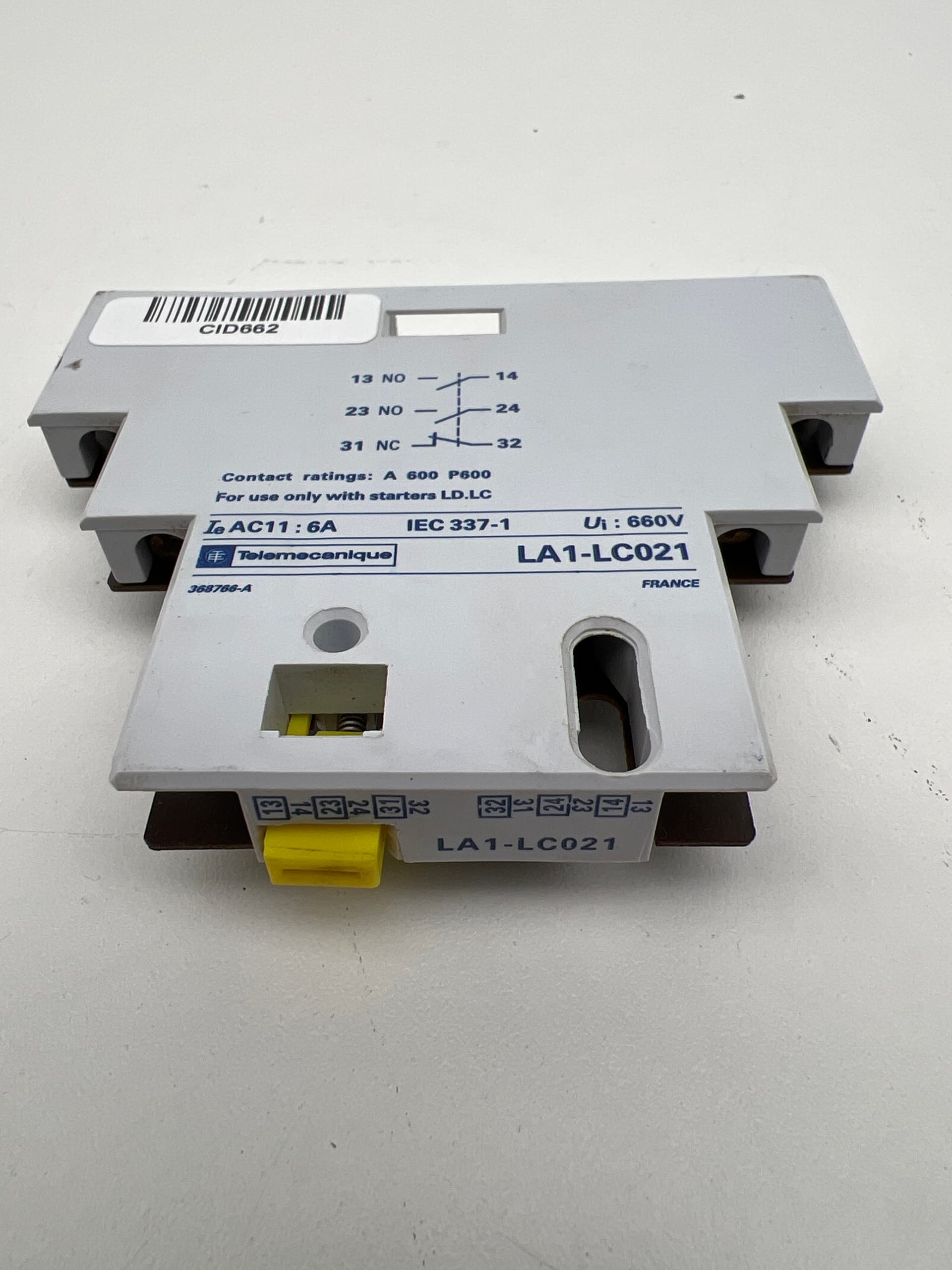 Schneider Electric Telemecanique LA1-LC021 Integral Starter Aux Contact, 600V, 6