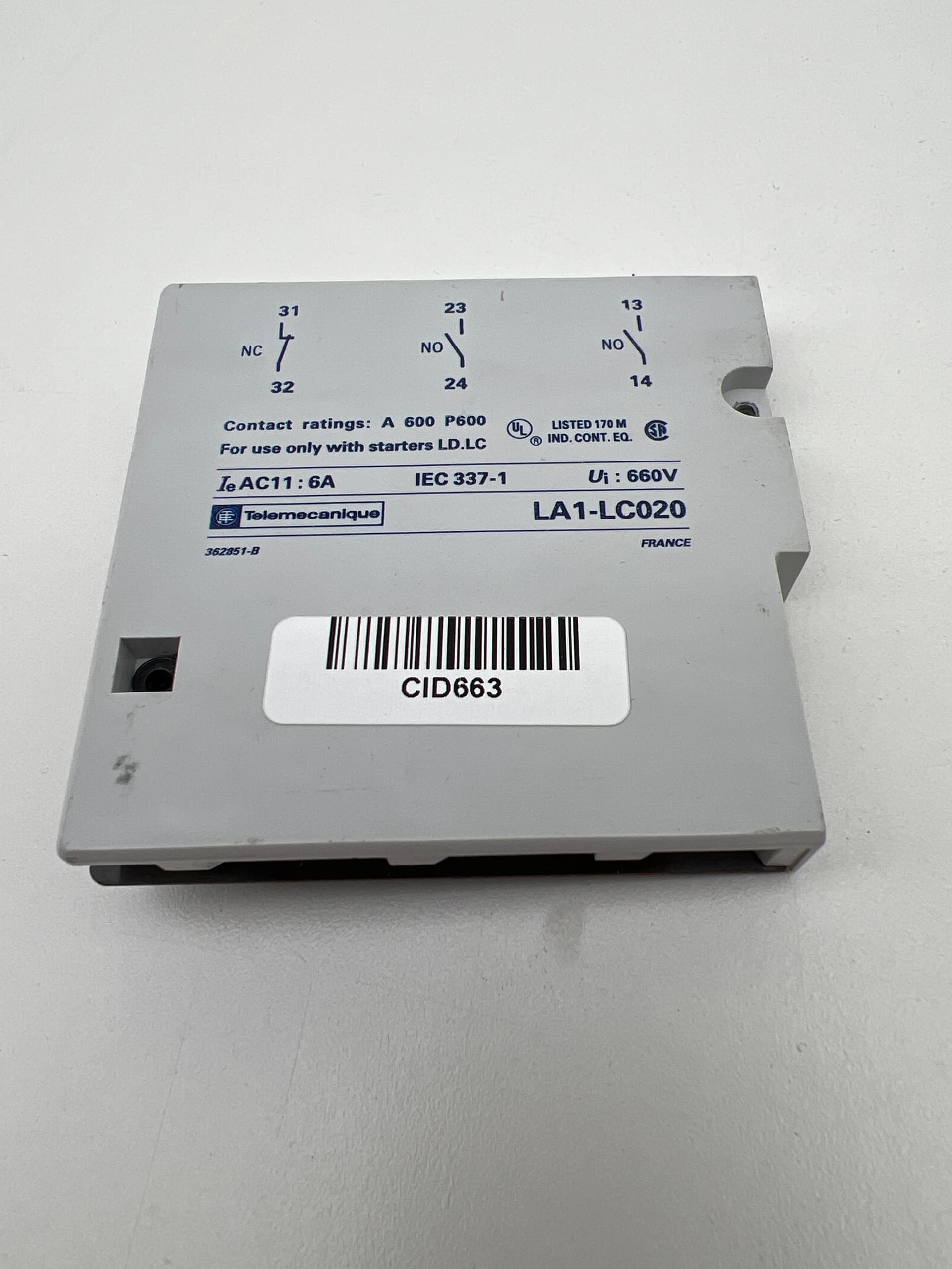 Schneider Electric Telemecanique LA1-LC020 Auxiliary Contact