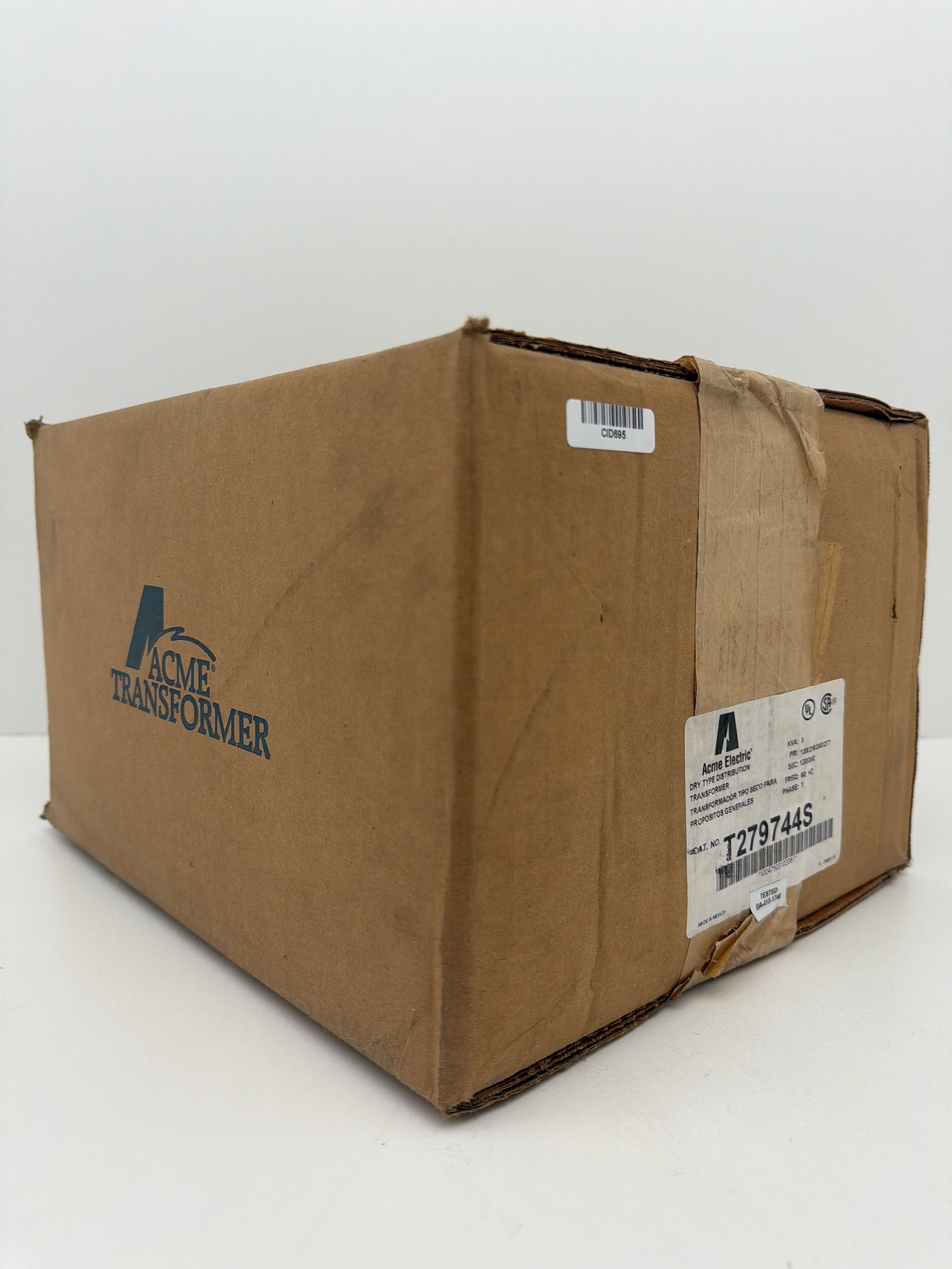 Acme Electric T279744S Transformer 5KVA PRI:120/208/240/277 SEC:120/240 60Hz 1PH