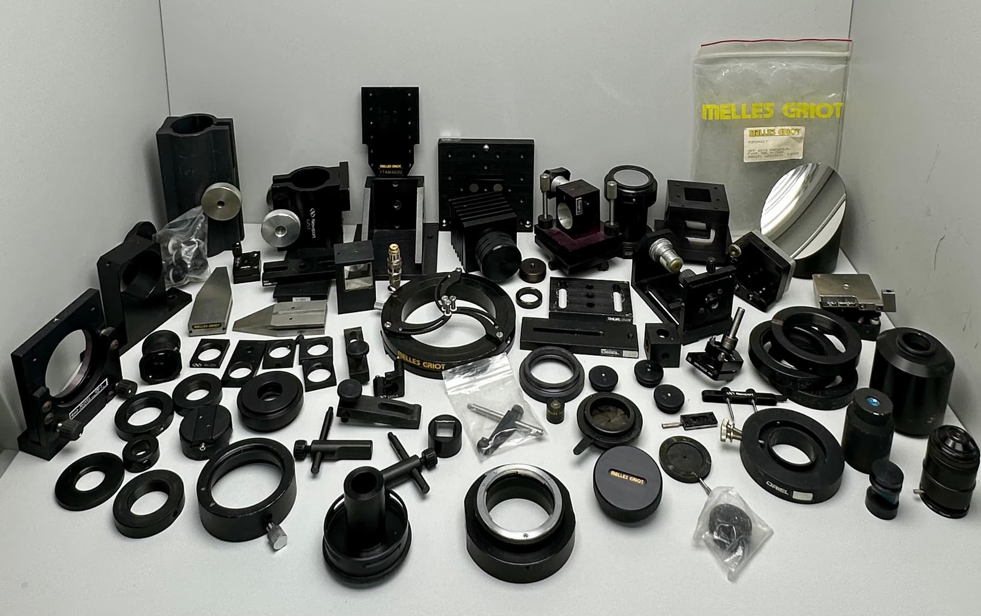 Lot of Melles Griot, Newport, Thorlabs, Oriel Optical Components