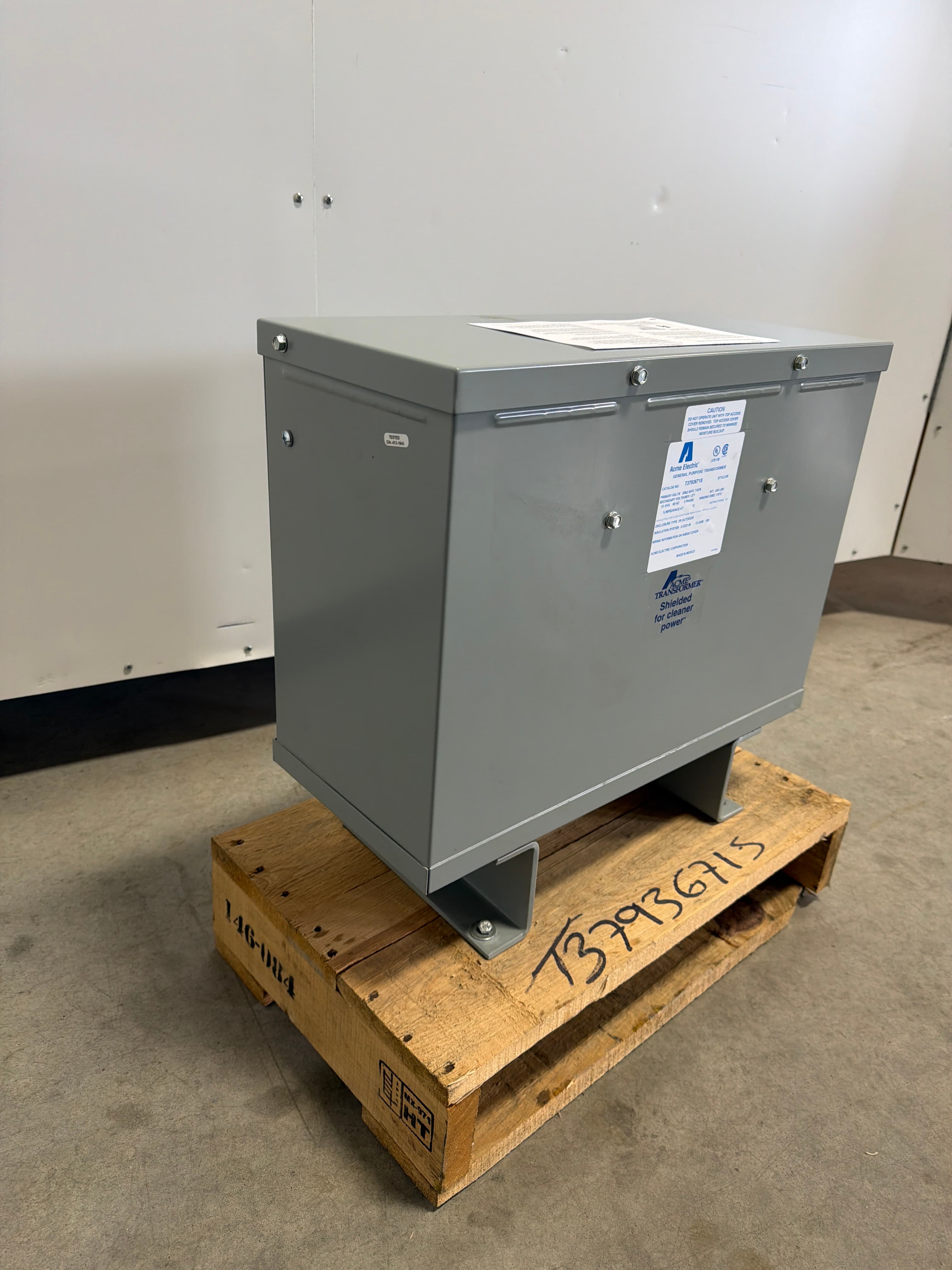 Acme Electric T3793671S Transformer 15KVA 208Delta W/FC Taps 480Y/277 60Hz 3PH