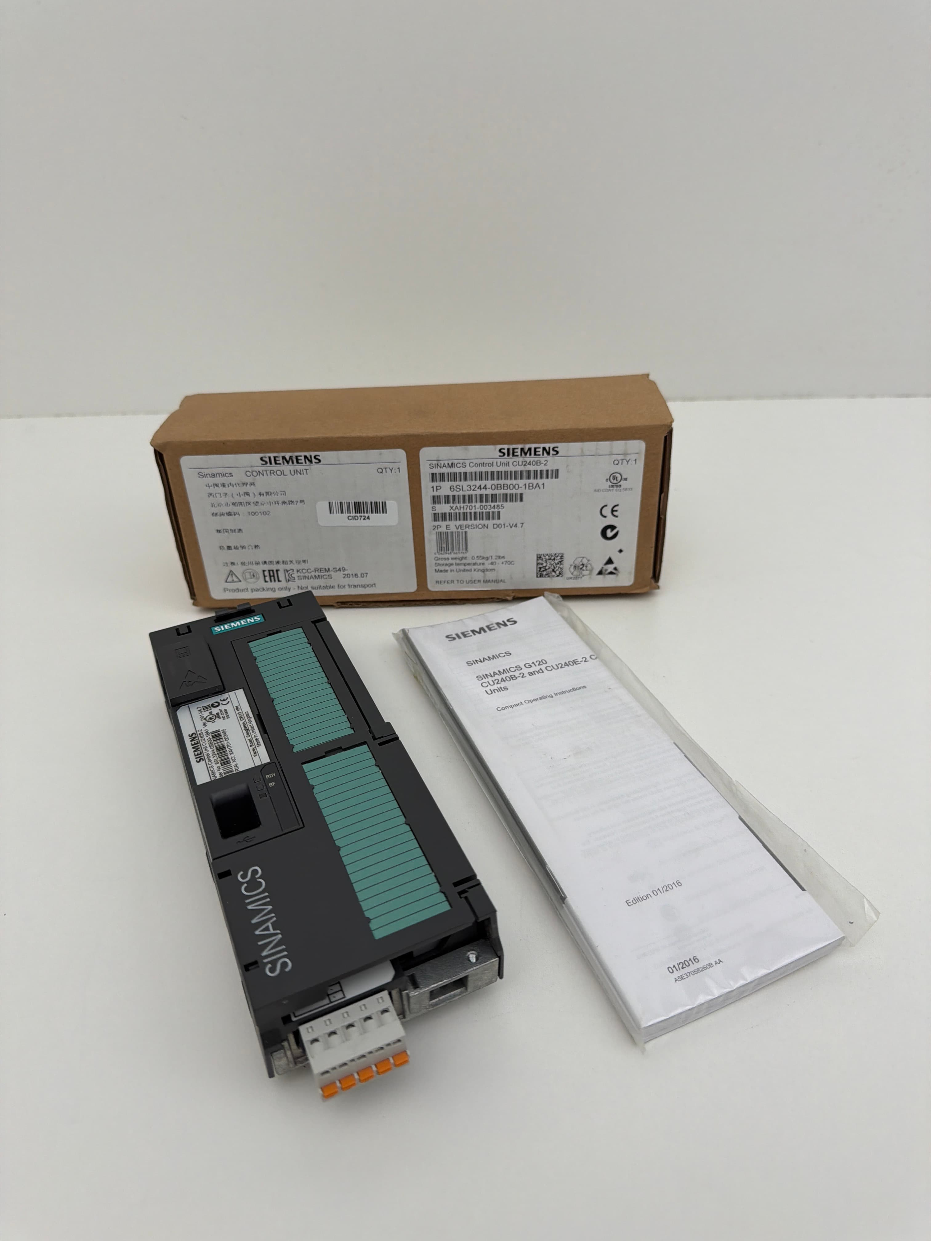 Siemens 6SL3244-0BB00-1BA1 SINAMICS Control Unit CU240B-2 VER D01-V4.7