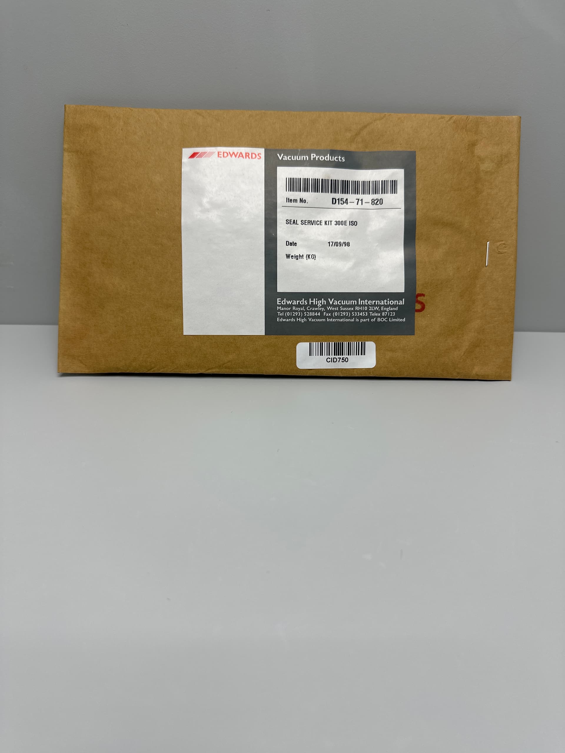 Edwards Vacuum D154-71-820 Seal Service Kit 300E ISO