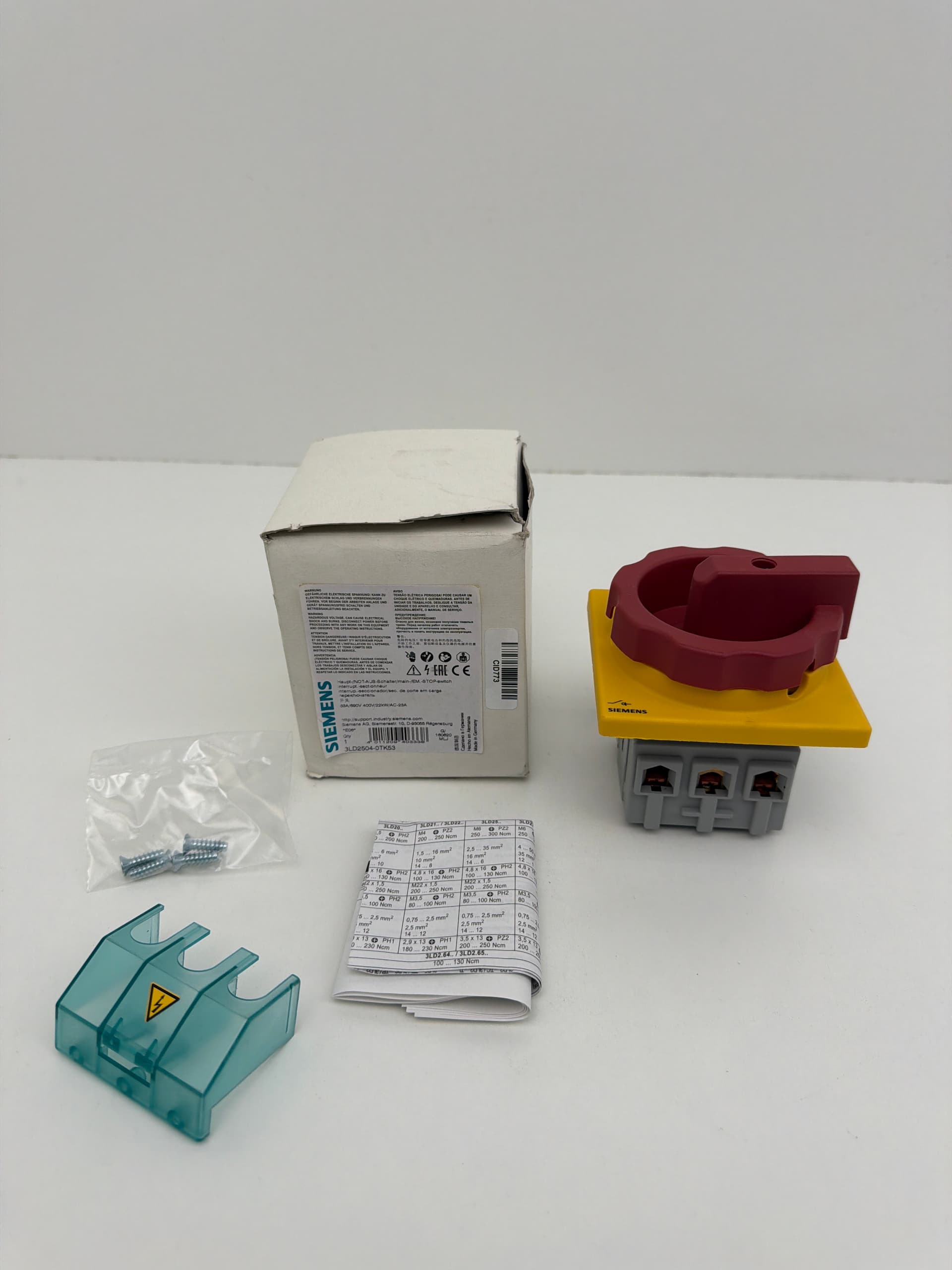 Siemens 3LD2504-0TK53 Disconnect Emergency Stop Switch 63A 3 Pole