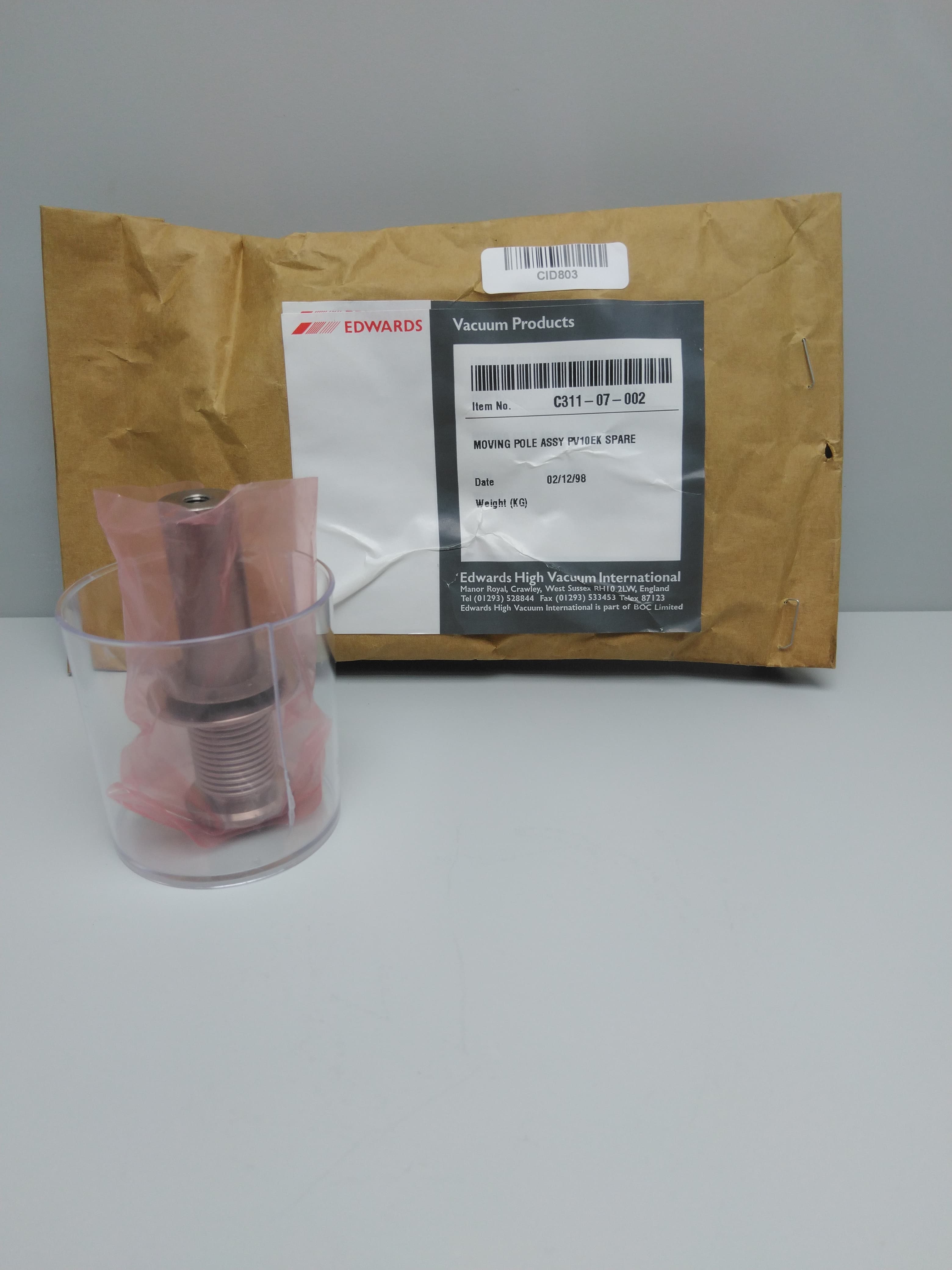 Edwards Vacuum C311-07-002 Moving Pole Assembly PV10EK