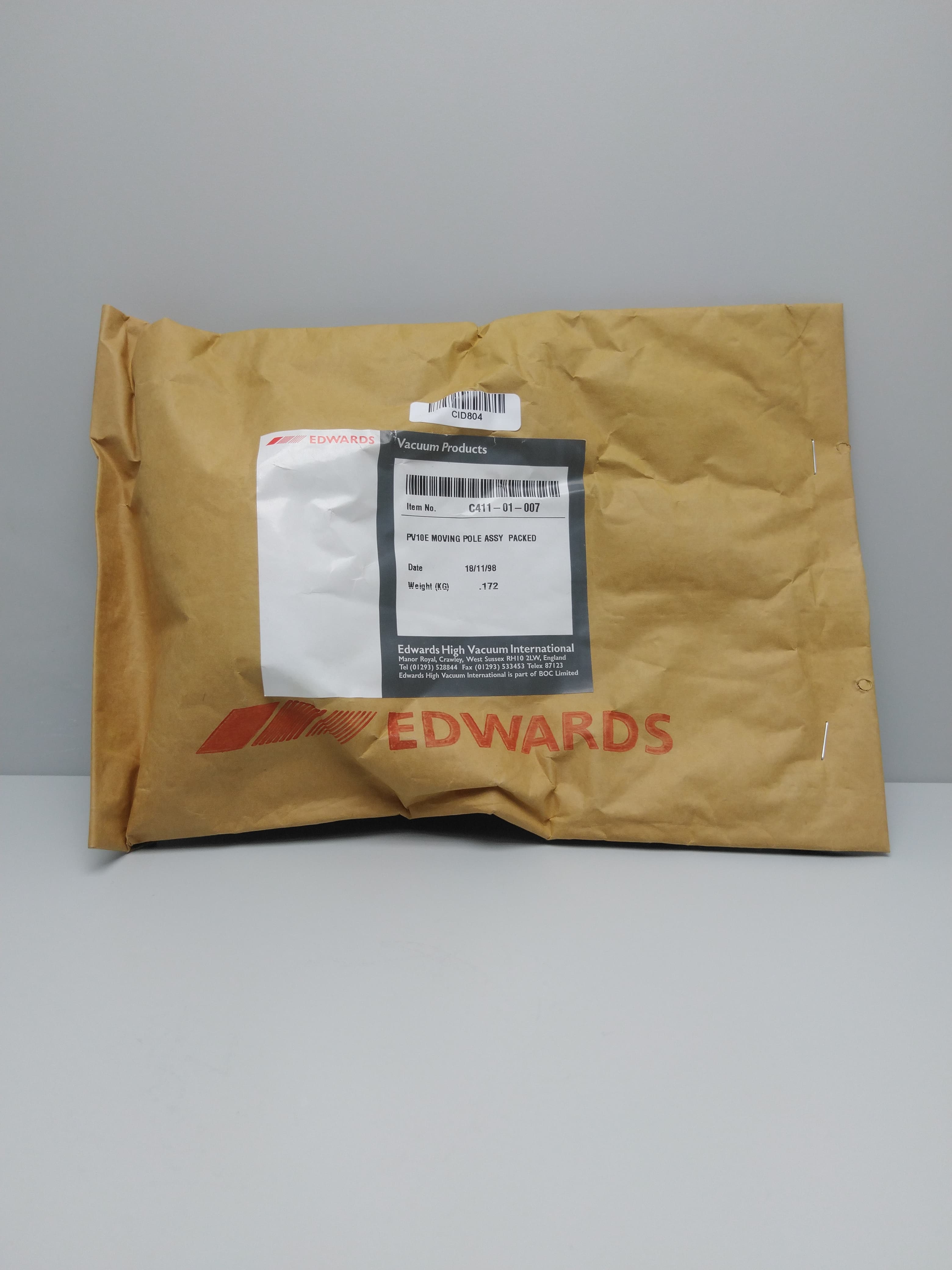 Edwards Vacuum C411-01-007 PV10E Moving Pole Assembly
