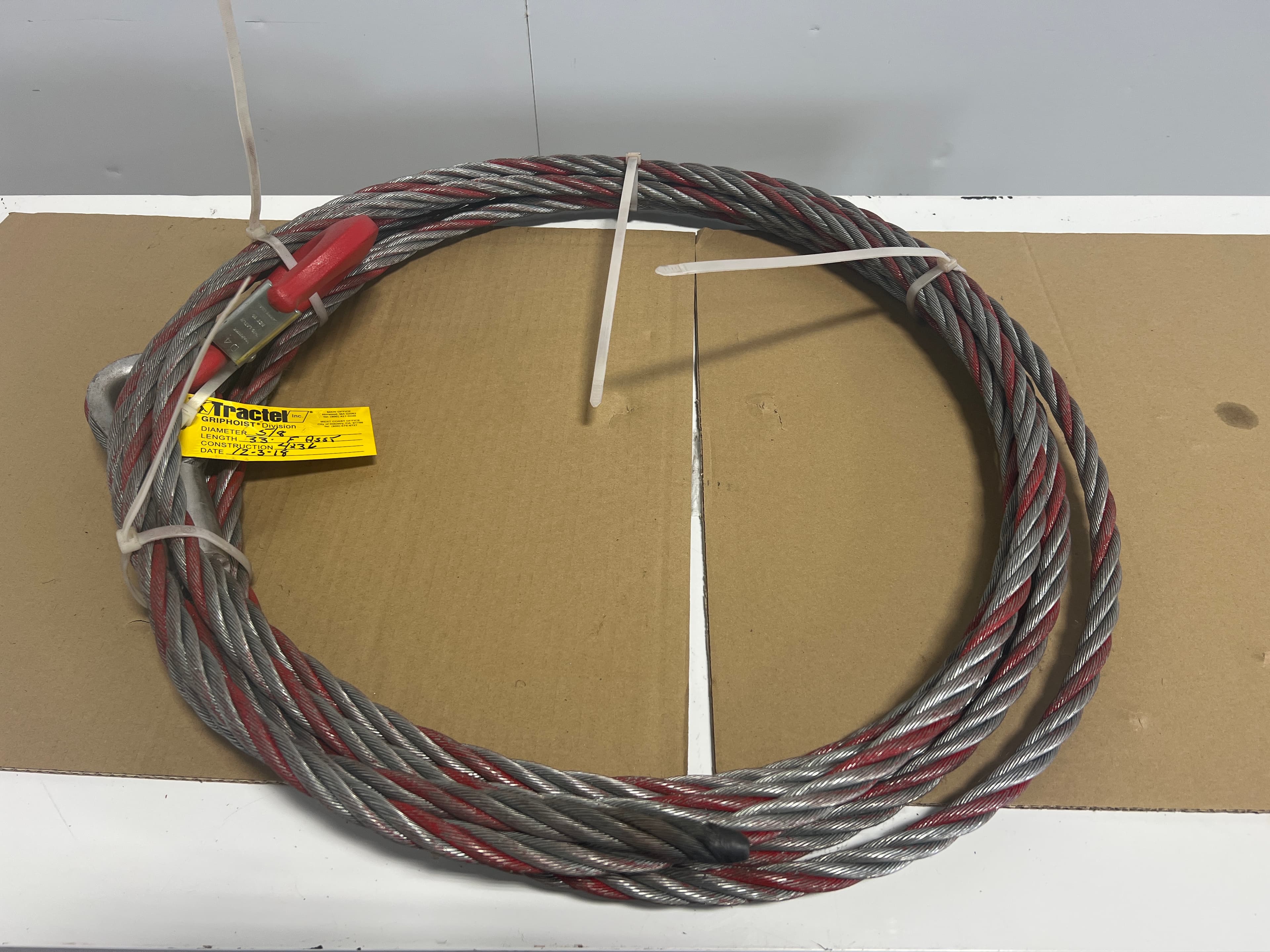Tractel Maxiflex 5/8" x 33' 40,000 lbs. Wire Rope Assembly with Hook