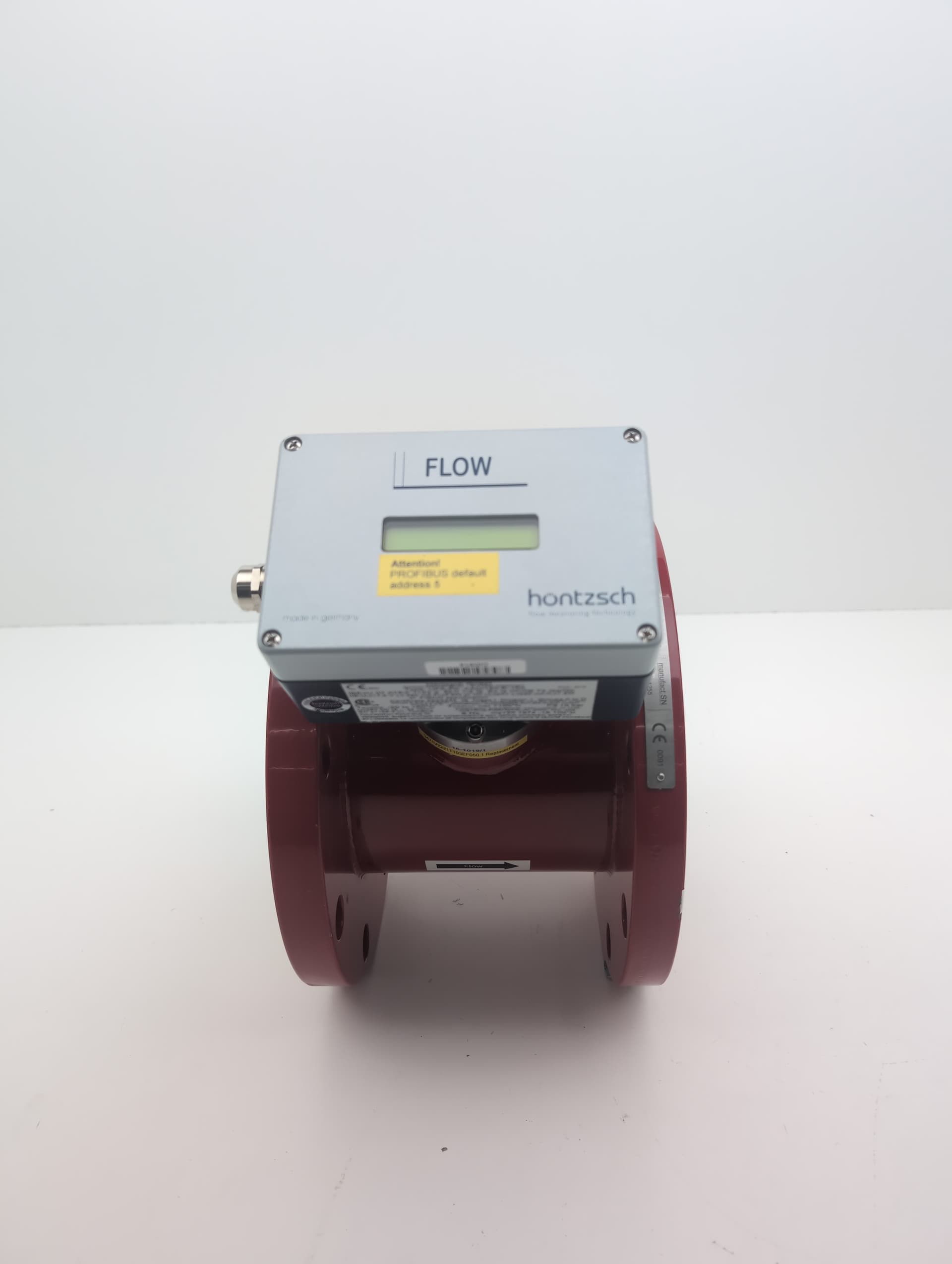 Hontzsch GmbH UFA-PA-FADi 150-E-10A Vane Wheel Flow Sensor, 6", 150# ,316 SS