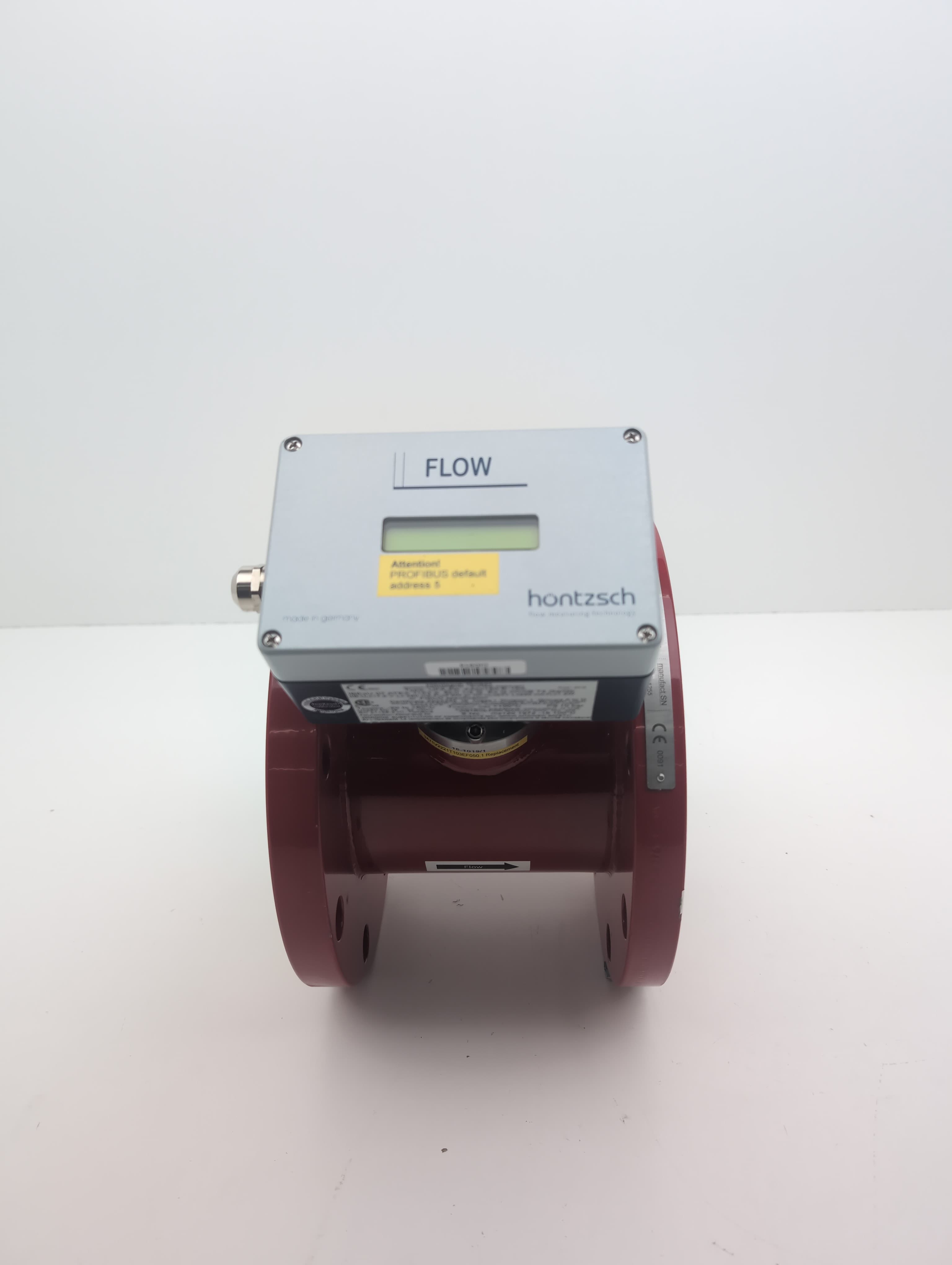 Hontzsch GmbH UFA-PA-FADi 150-E-10A Vane Wheel Flow Sensor, 6", 150# ,316 SS