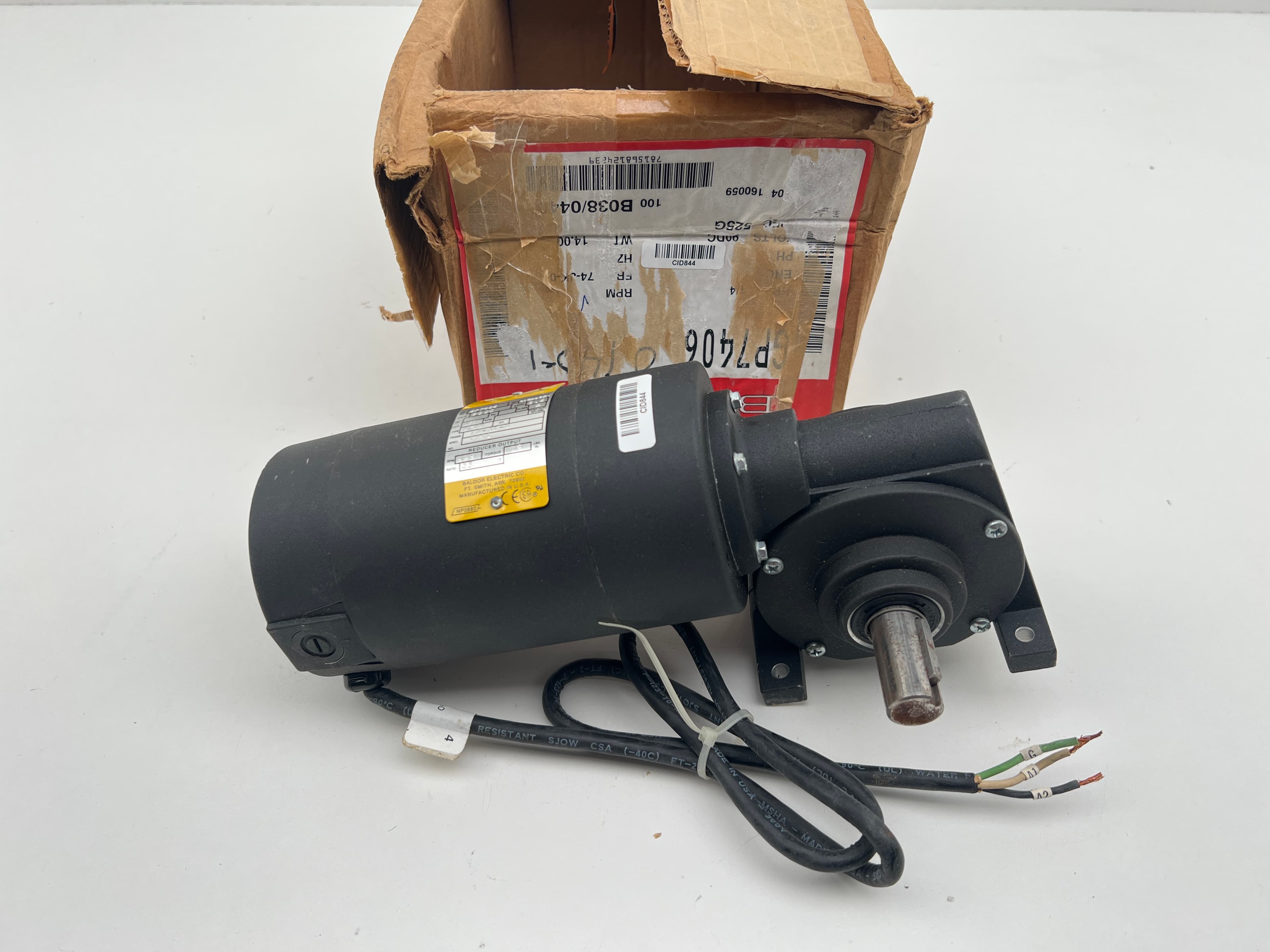 Baldor-Reliance-ABB GP7406 Right Angle DC Gearmotor, 90 degree