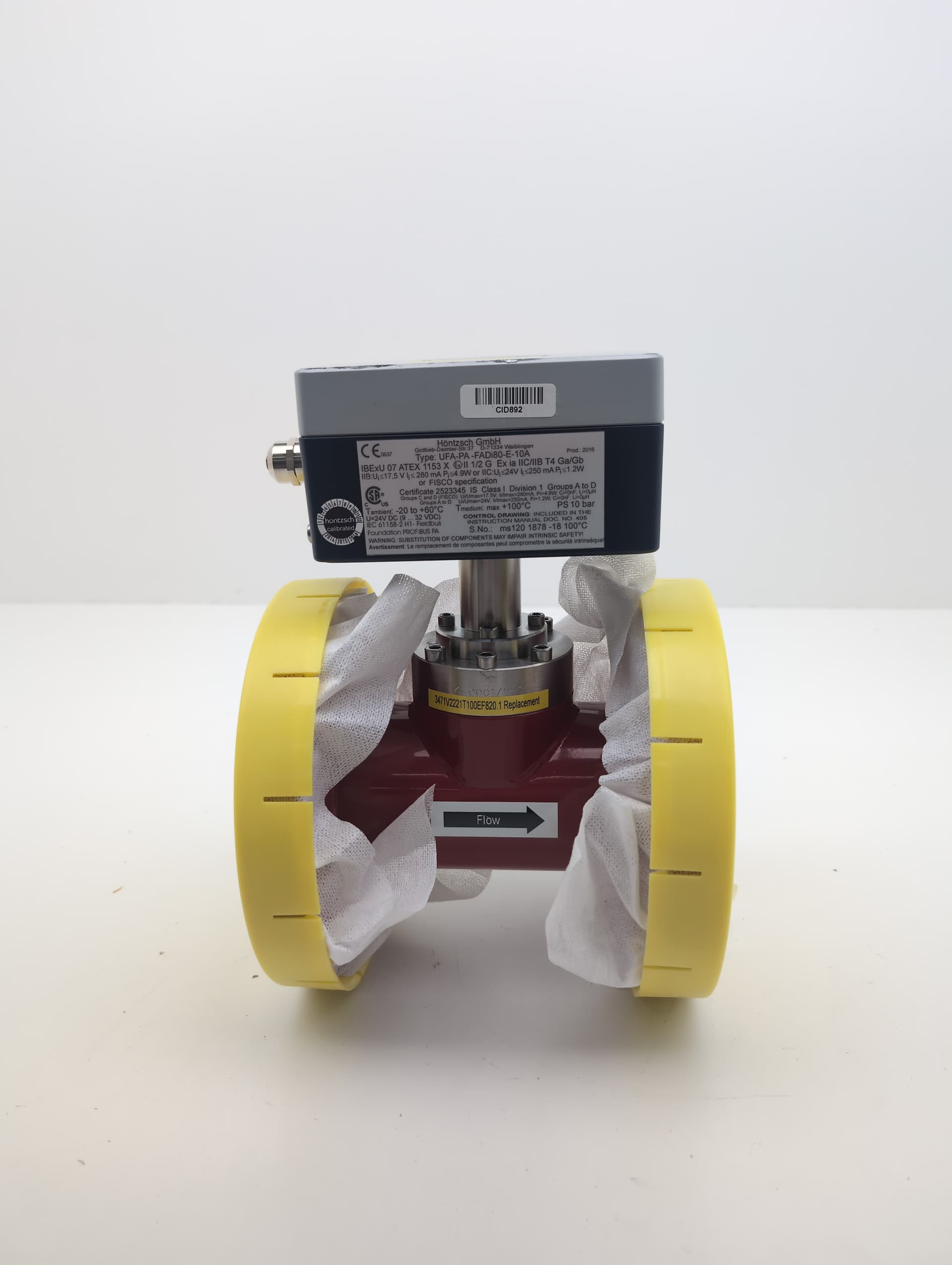 Hontzsch GmbH UFA-PA-FADi 80-E-10A Vane Wheel Flow Sensor, 3", 150# ,316 SS