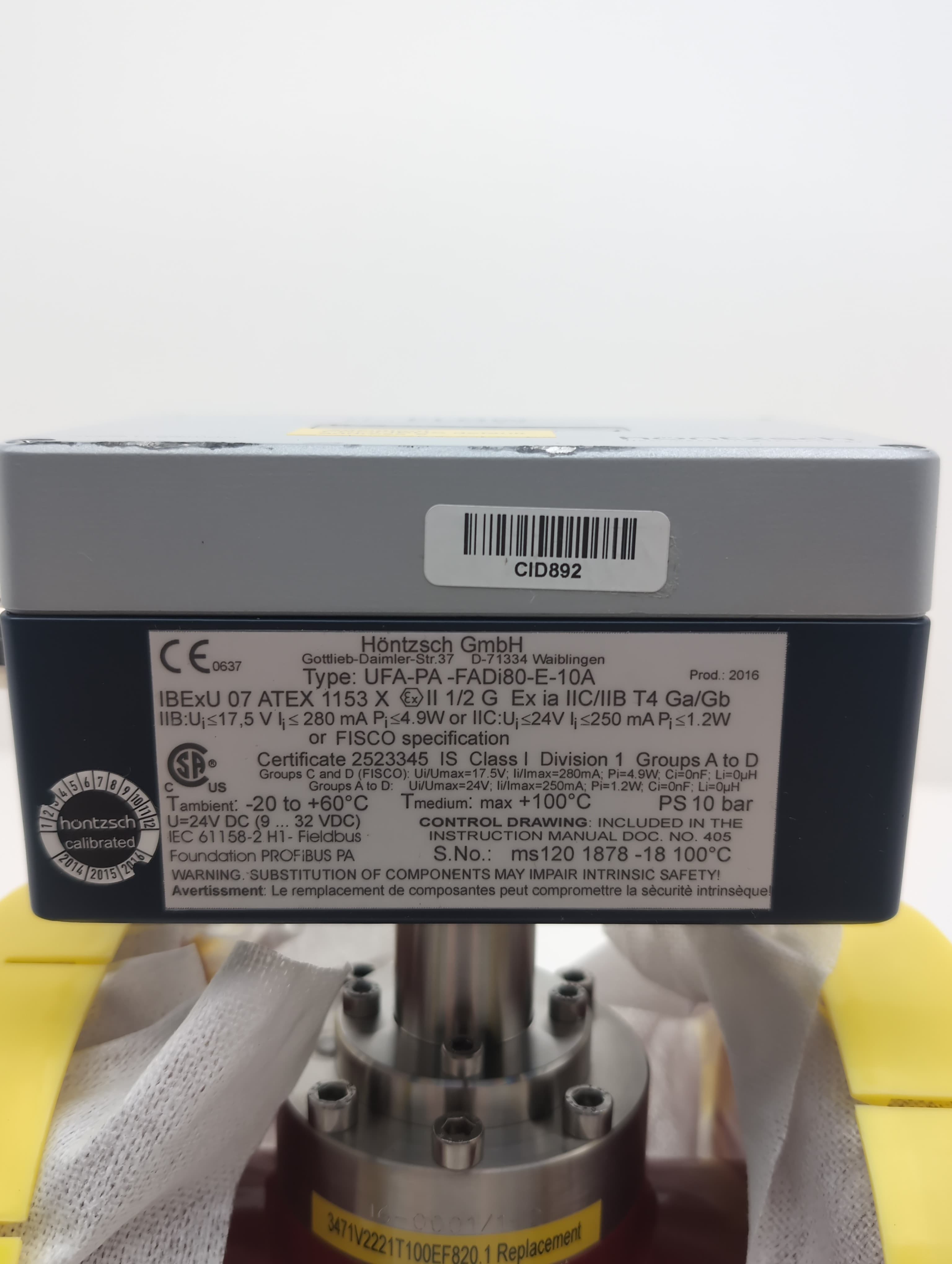 Hontzsch GmbH UFA-PA-FADi 80-E-10A Vane Wheel Flow Sensor, 3", 150# ,316 SS