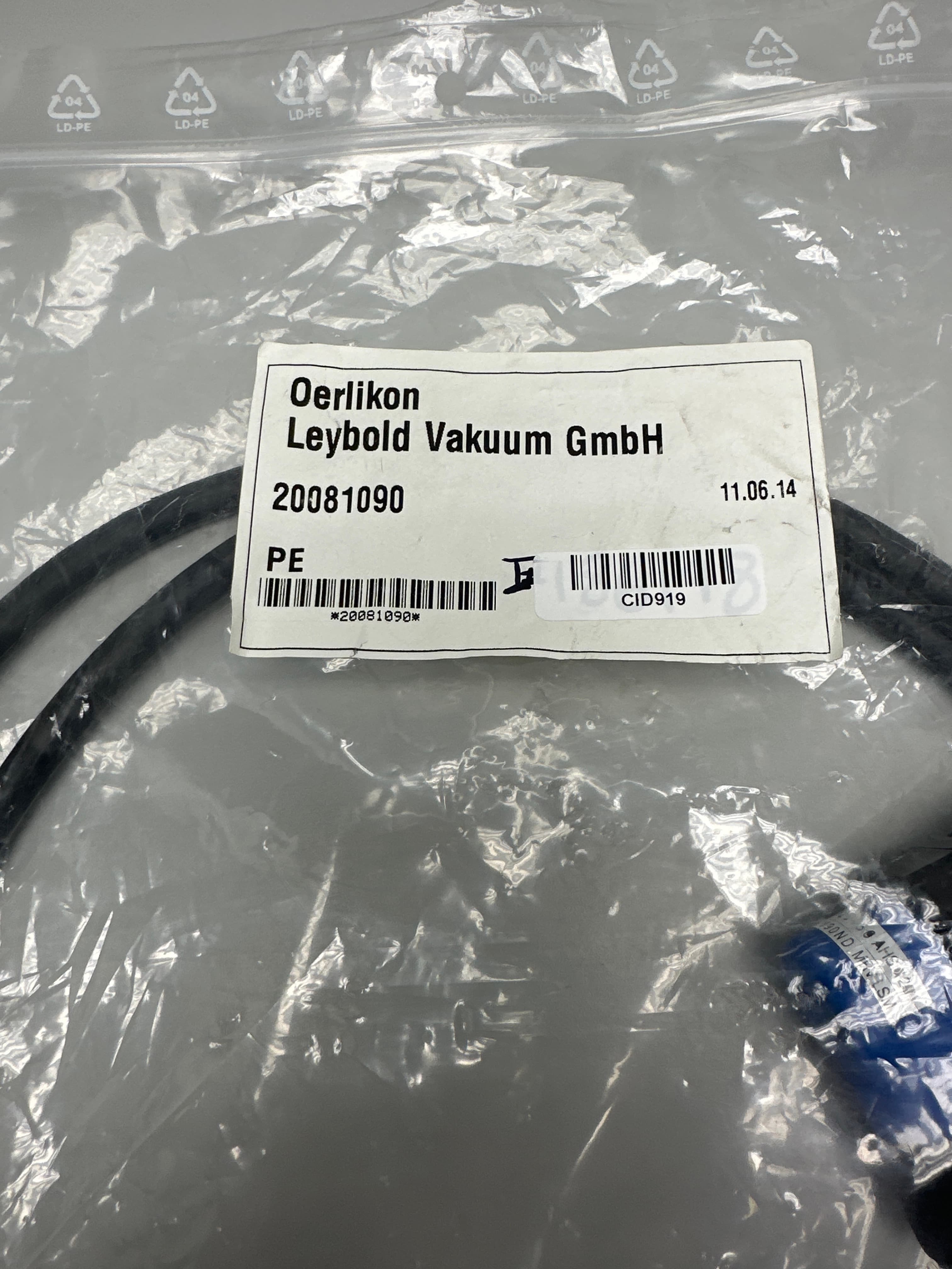 Oerlikon Leybold Vacuum 20081090 115V NEMA Power Cable For Trivac Vacuum Pump