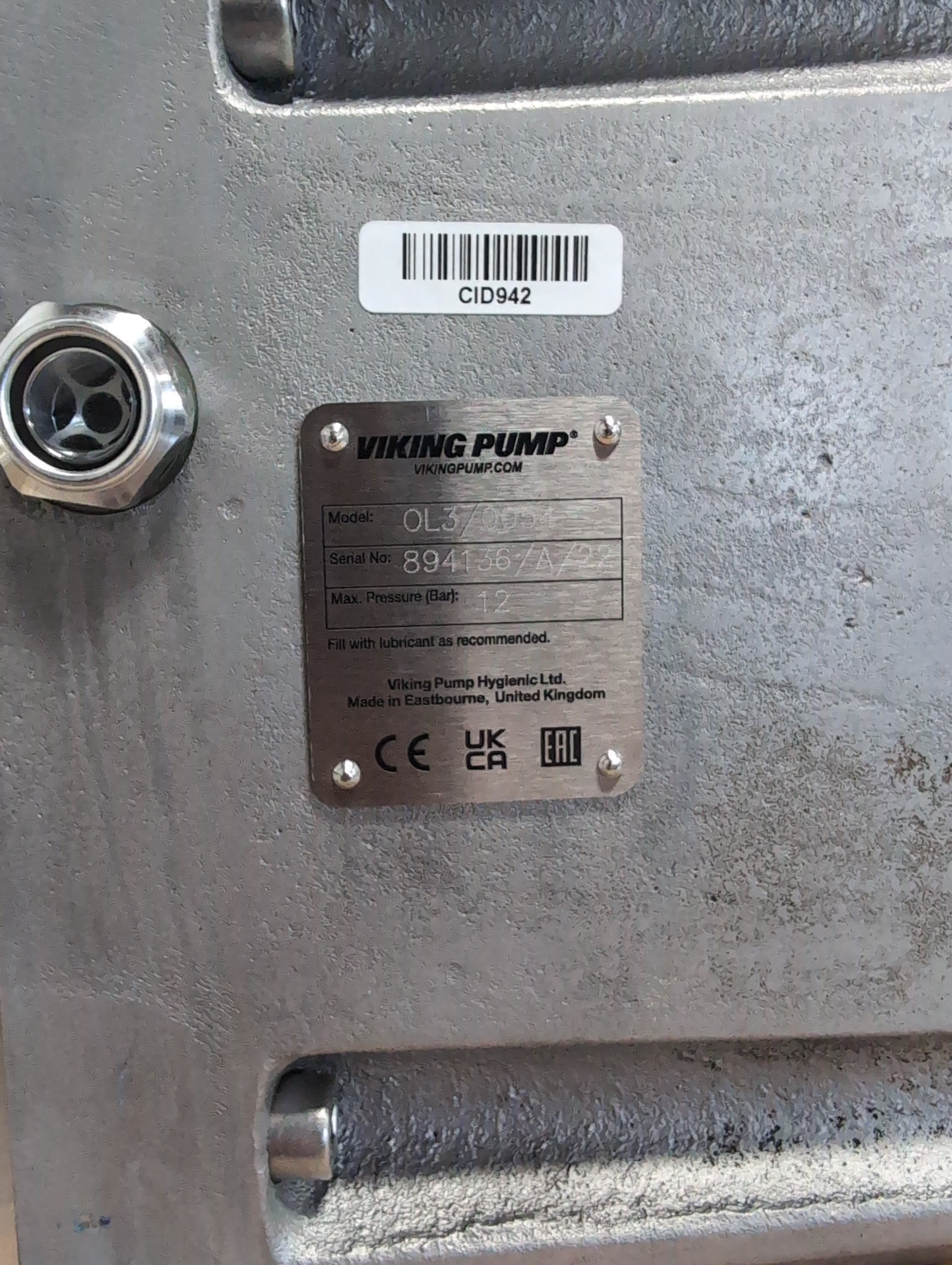 Viking Pump Hygienic Ltd. OL3/0054 Rotary Lobe Sanitary Pump, 2",316 SS