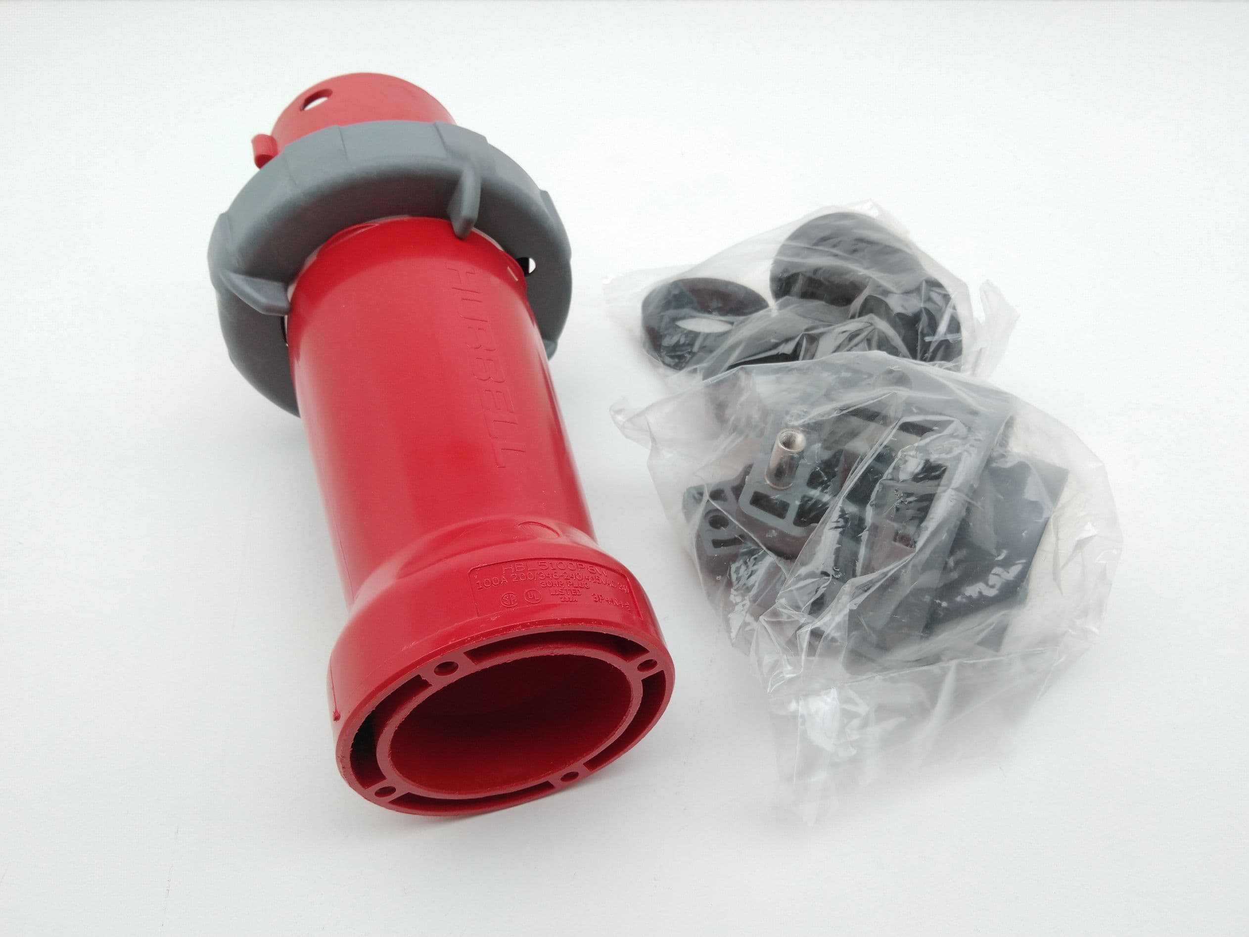 Hubbell HBL5100P6W 5 pin Male Plug 100A, 200/346-240/415VAC, 3Ph