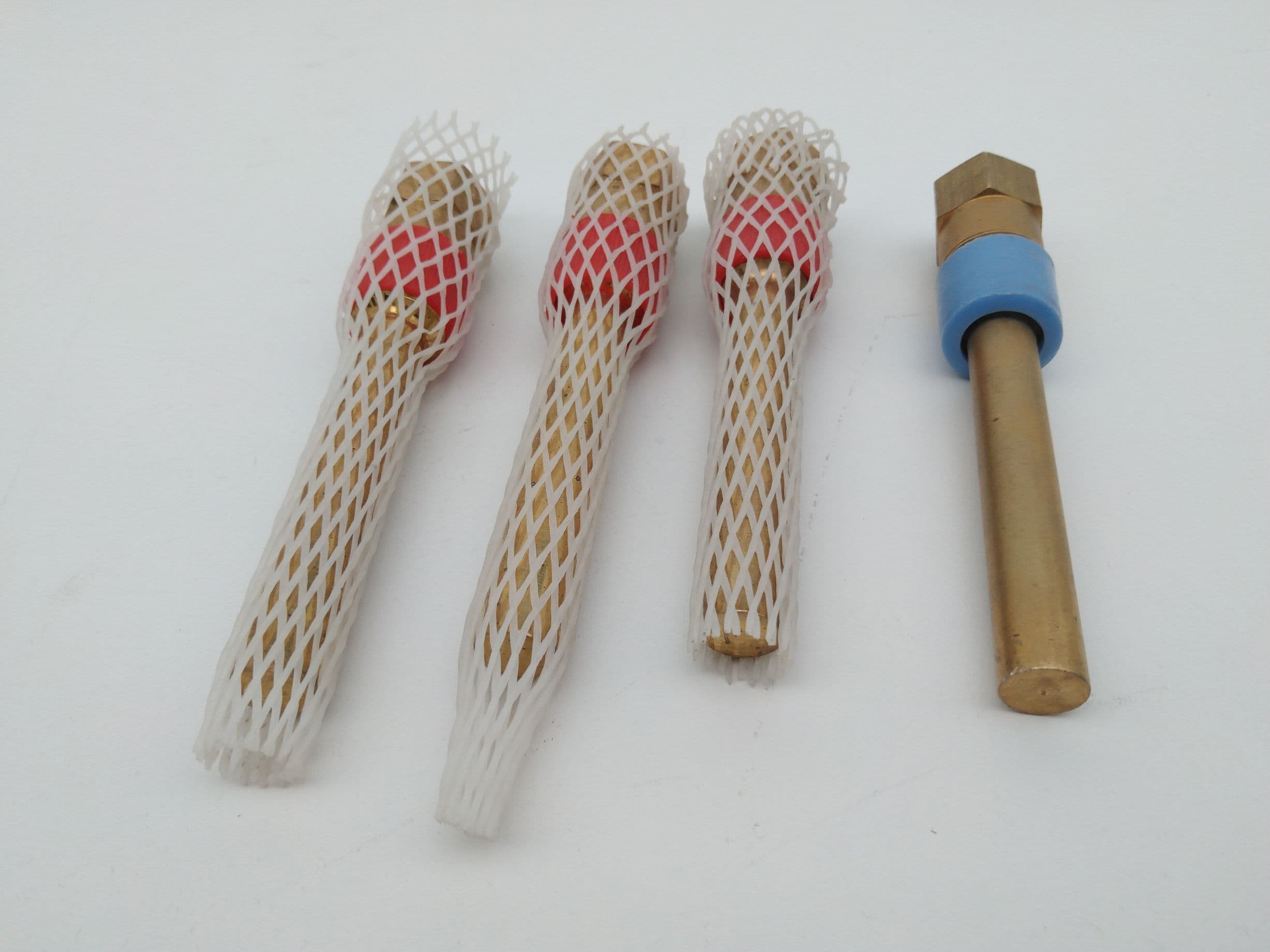 Lot of 4 Thermocouple well, Brass, 1/2" MNPT x 1/8" FNPT