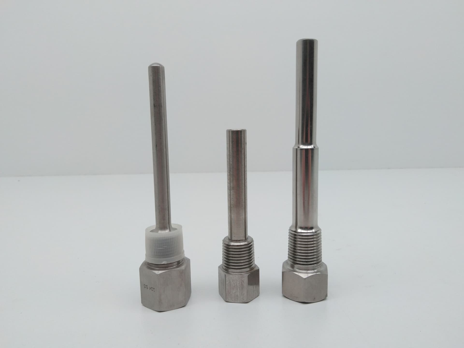 Lot Of 3 Thermocouple Wells 304 SS Various Sizes
