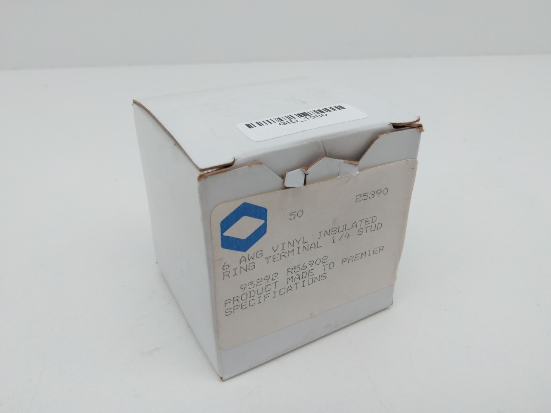 Vinyl Insulated Ring Terminal 1/4" Stud Box of 50Pcs