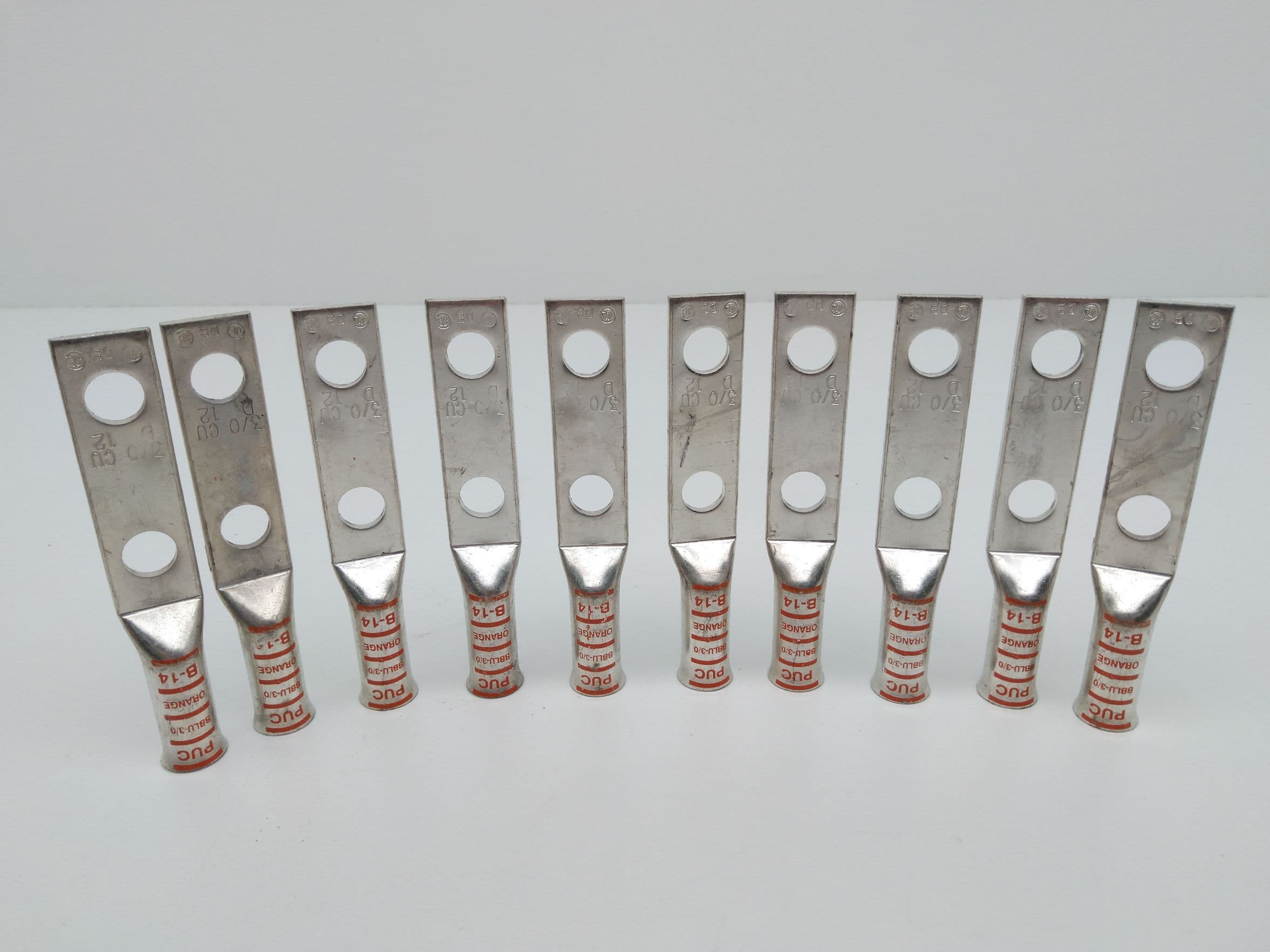 Penn-Union BBLU-3/0D-FL Compression Lug, 3/0 AWG, Long Tongue 2 1/2" Holes