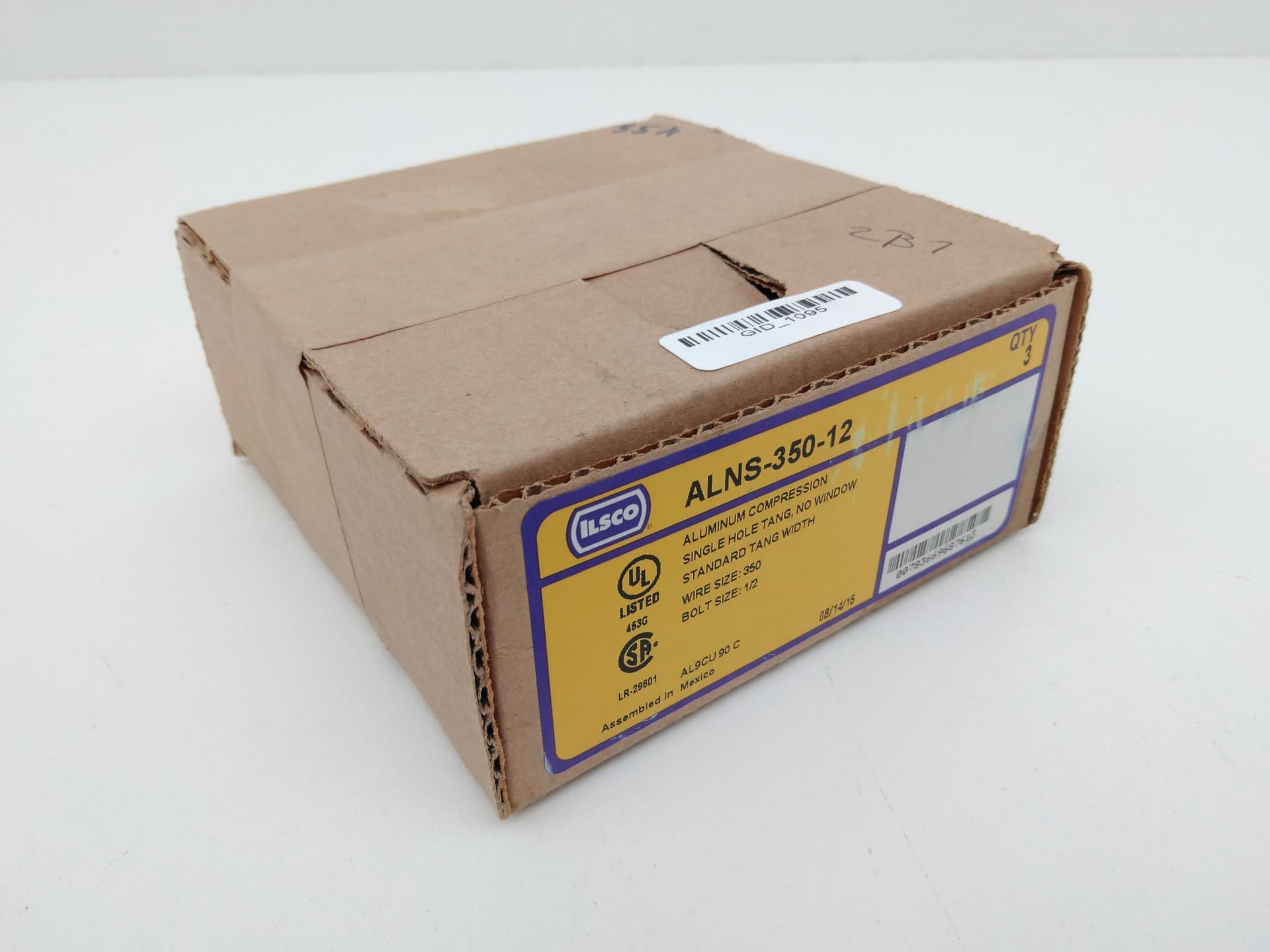 Ilsco ALNS-350-12 Compression Lug, AL, 350MCM, 1/2"