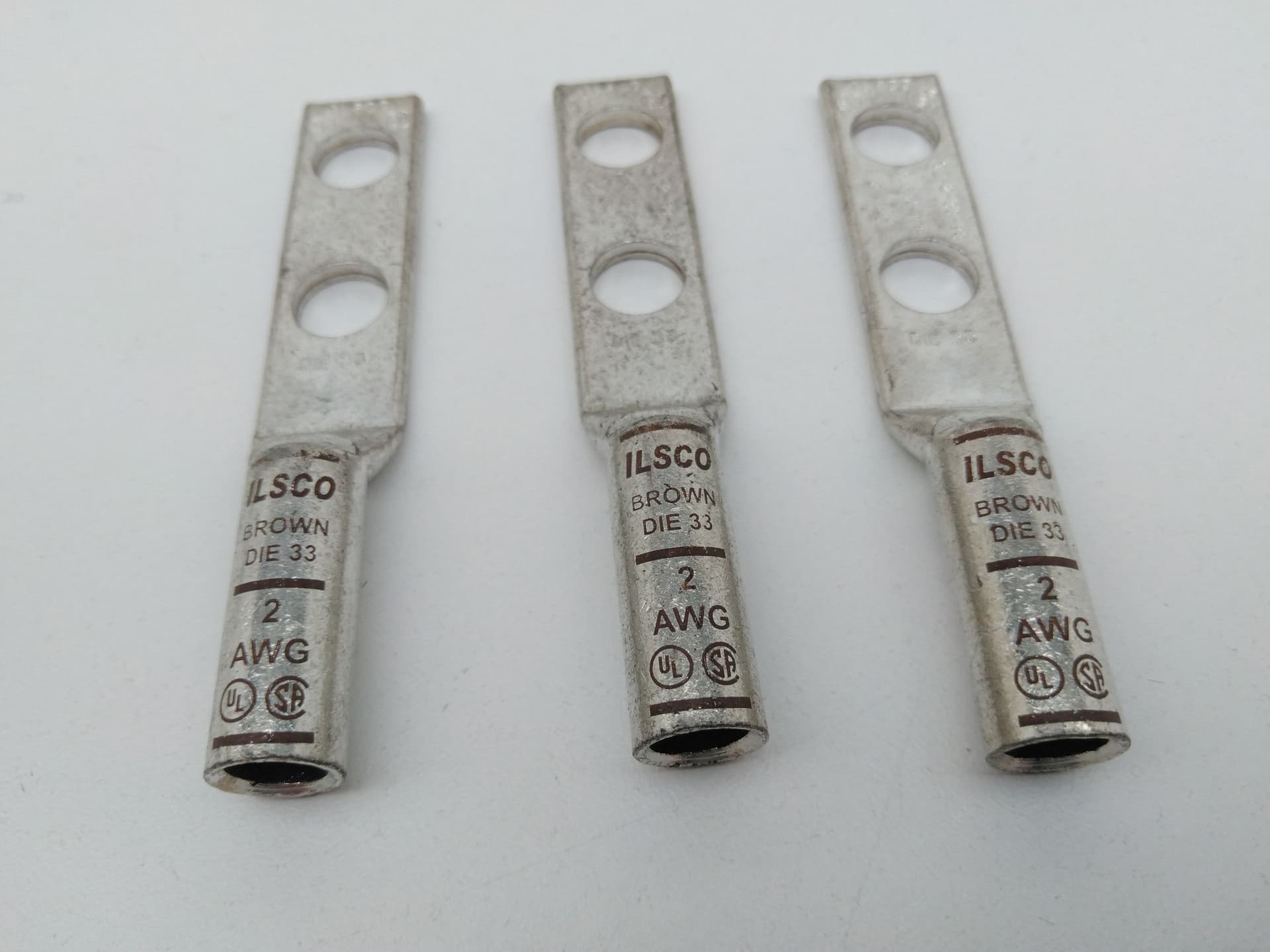 Ilsco CLWD-2-38-78 Compression Lug, 2AWG, 2 3/8" Holes, 7/8", C-C