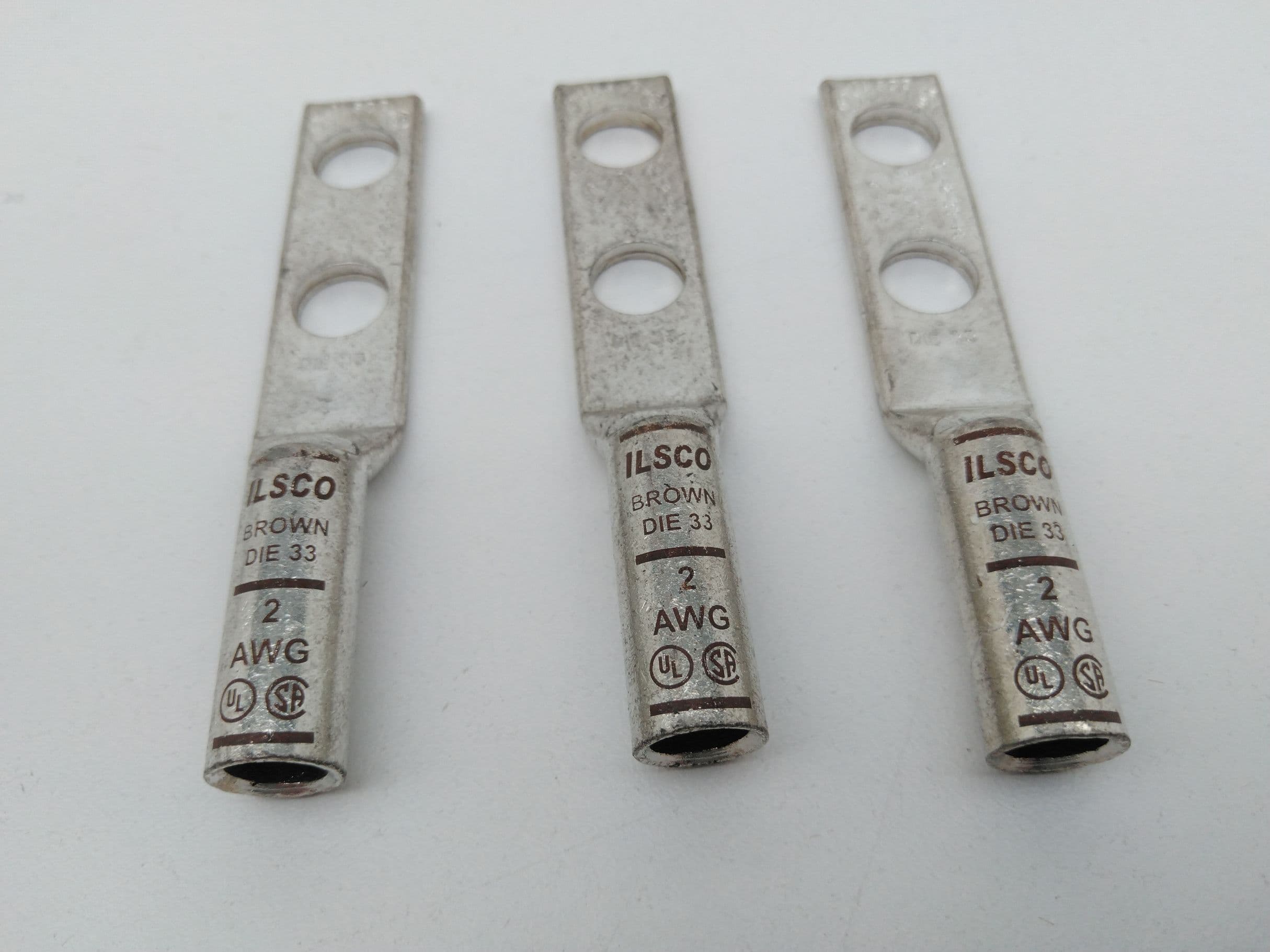 Ilsco CLWD-2-38-78 Compression Lug, 2AWG, 2 3/8" Holes, 7/8", C-C