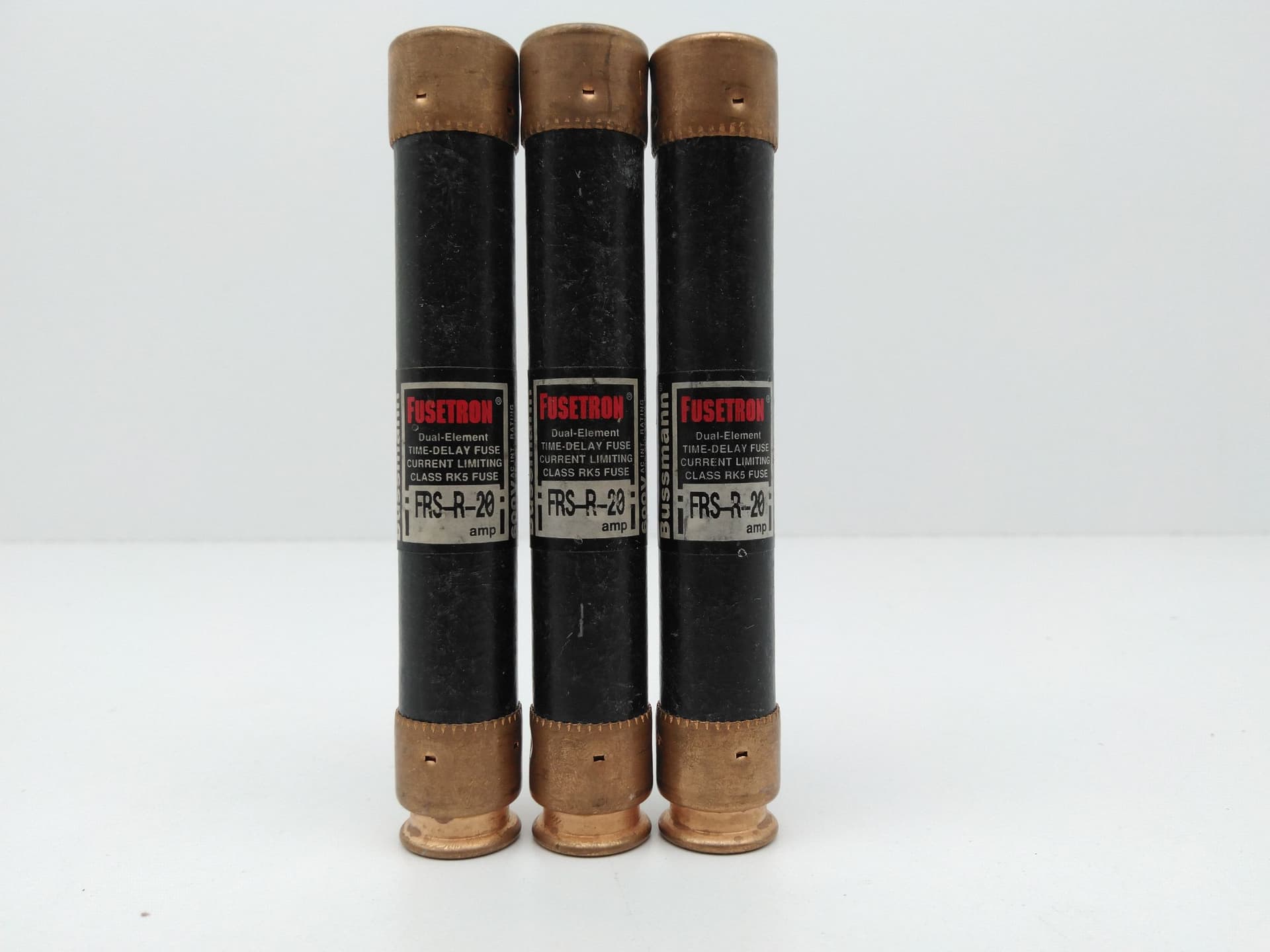Bussmann FRS-R-20 Fusetron 20A 600V Duel Element Time Delay Fuses
