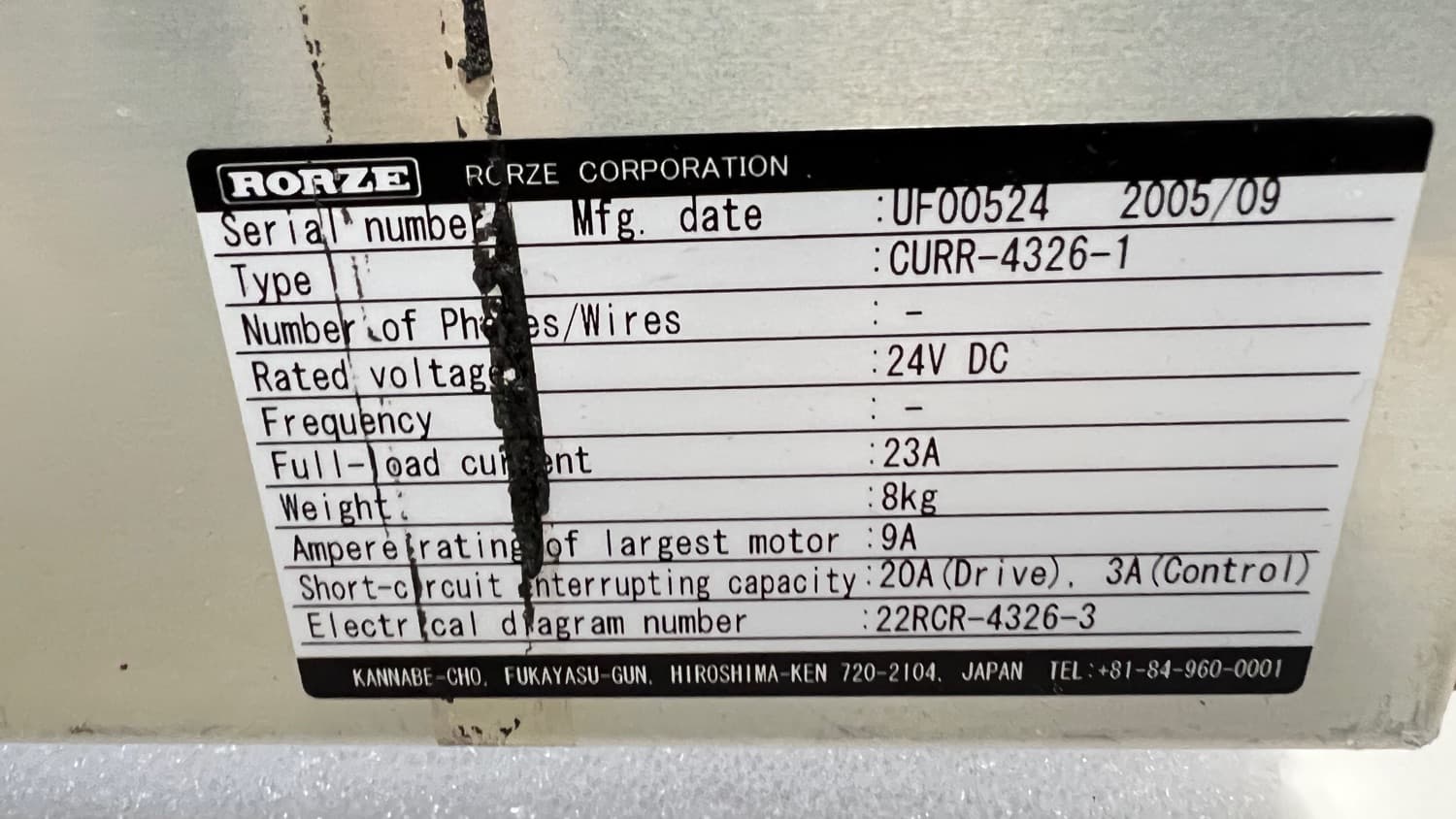 Rorze CURR-4326-1 Robot Controller