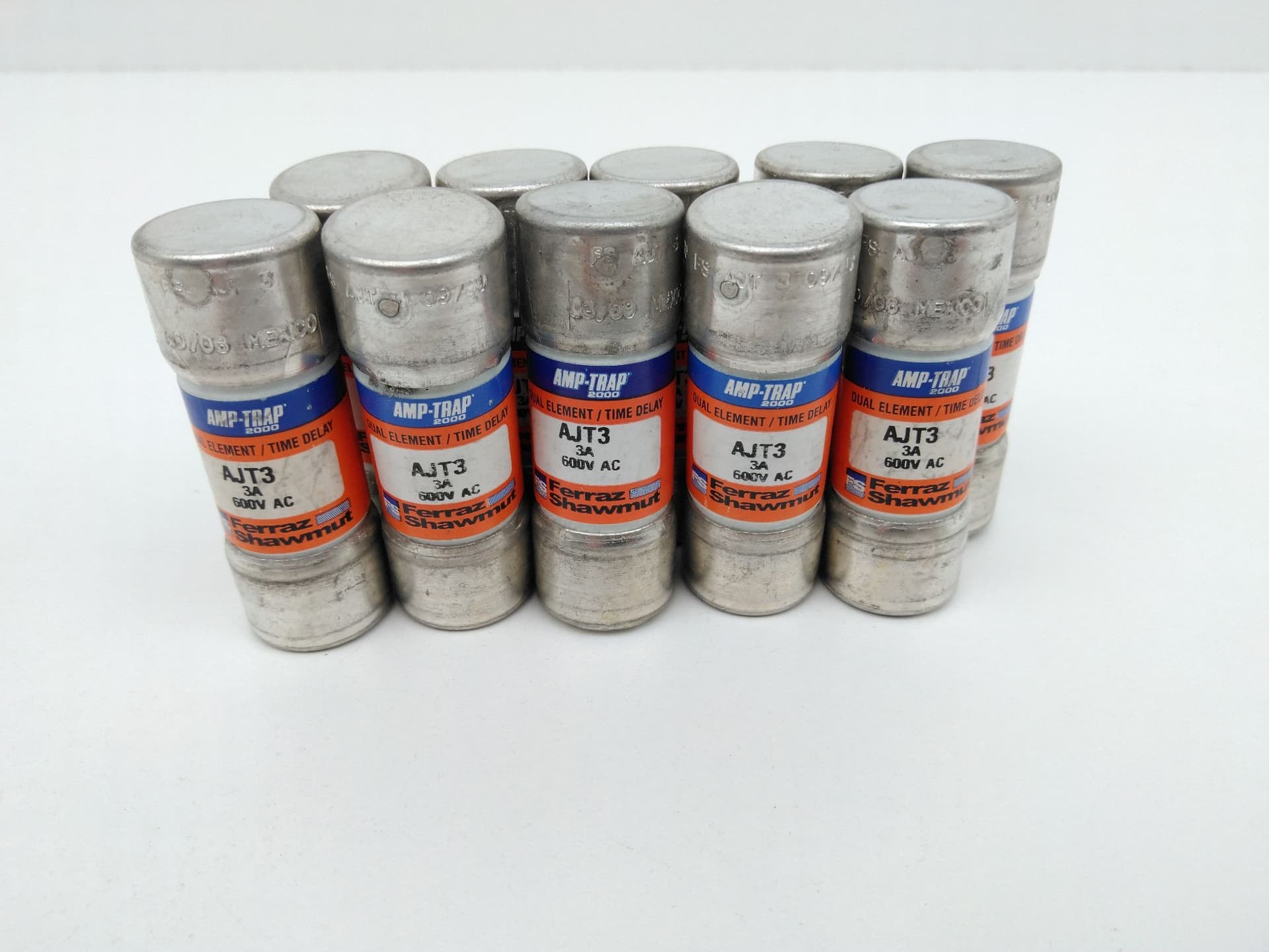 Mersen Ferraz Shawmut AJT3 Dual Element Time Delay 3A 600V Class J Fuses