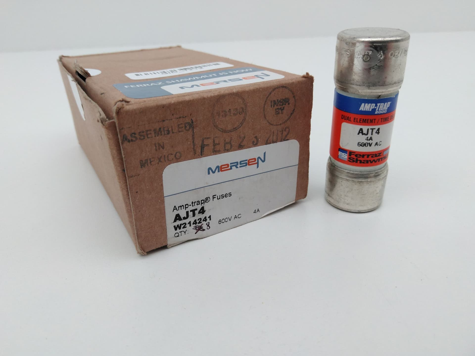 Mersen Ferraz Shawmut AJT4 600V 4A Dual Element Time Delay Class J Fuses