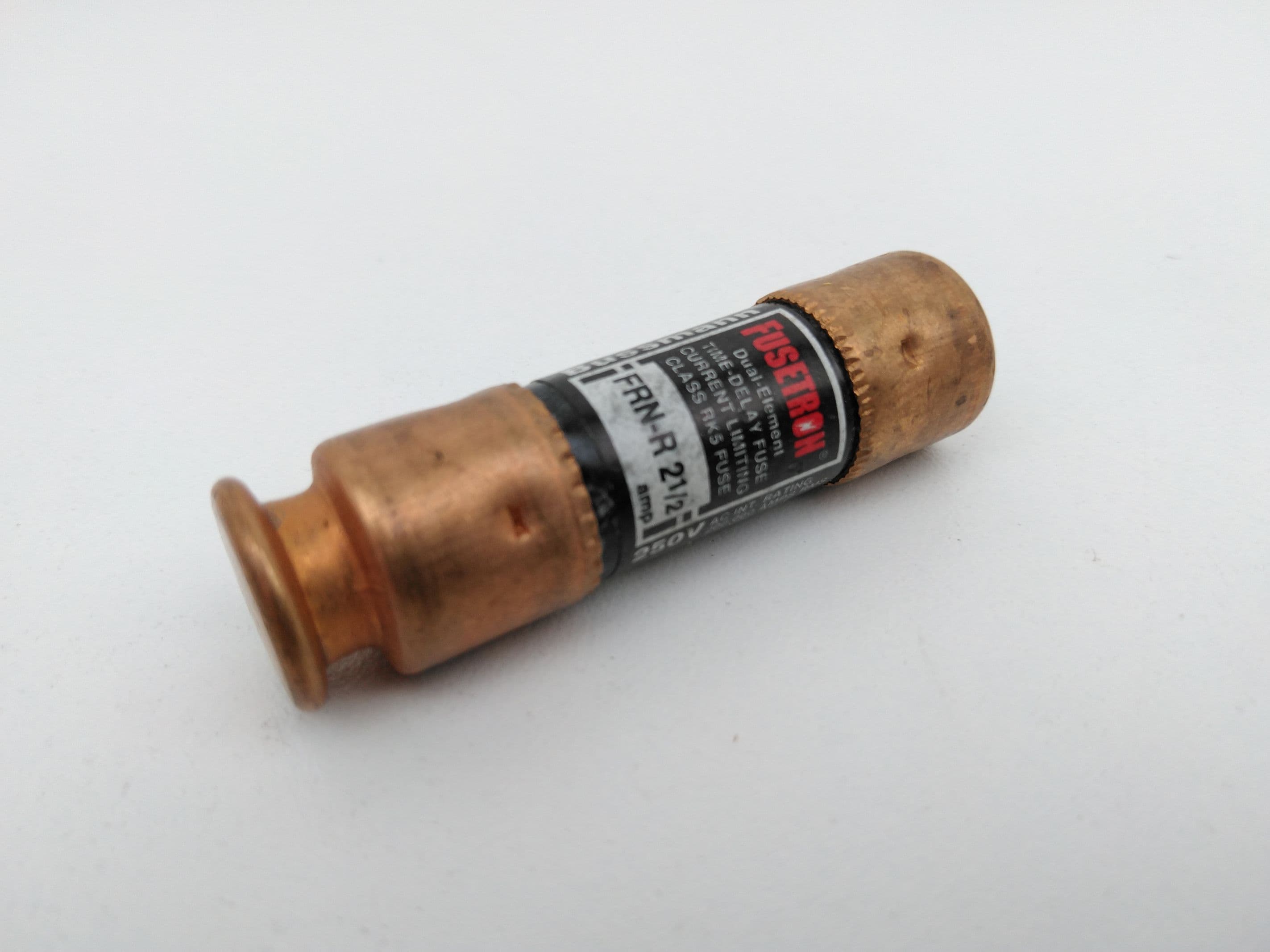 Bussmann FRN-R-2-1/2 Fusetron 2-1/2A 250V Dual Element Time Delay Fuses