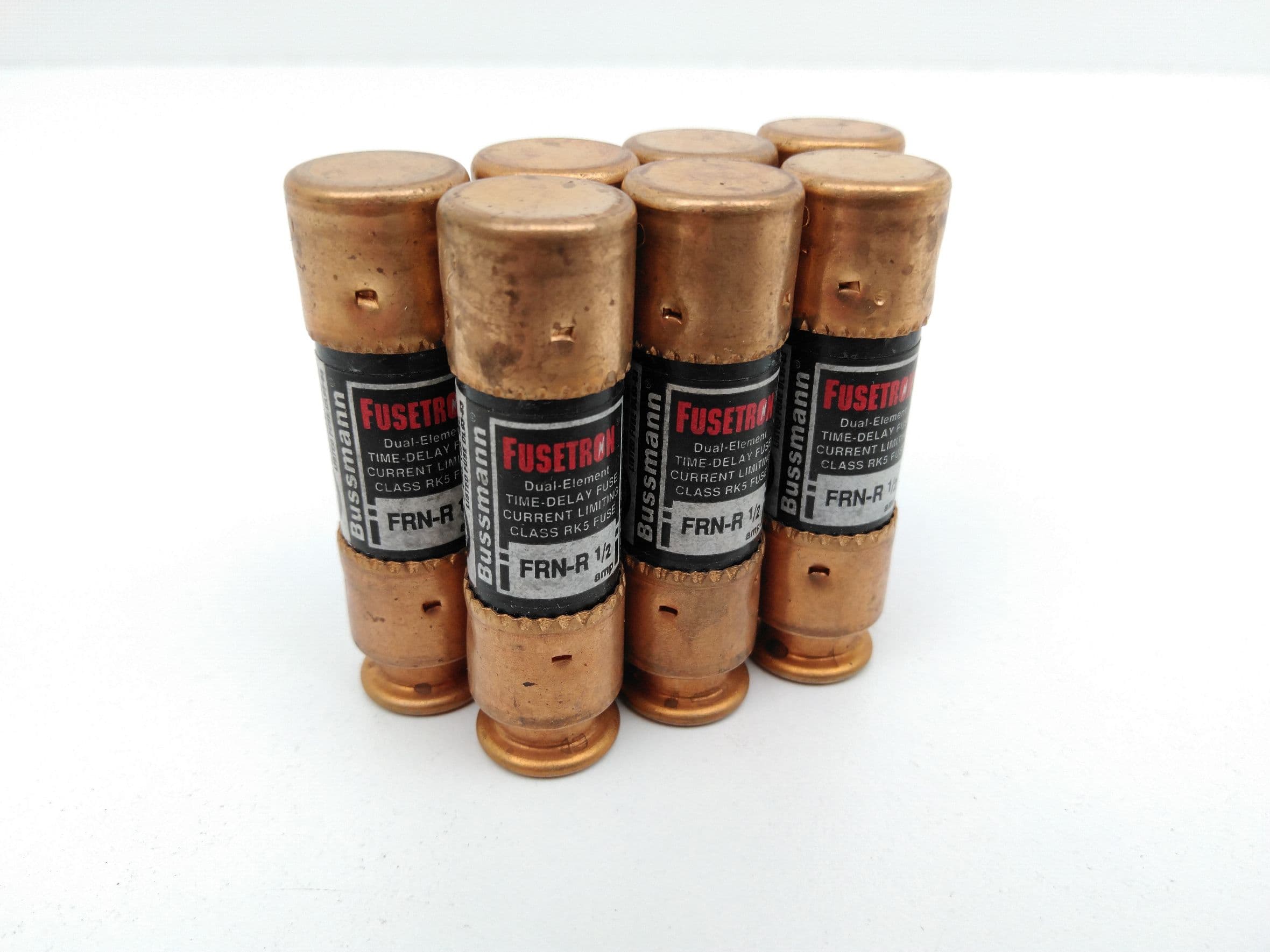 Bussmann FRN-R-1/2 Fusetron 1/2A 250V Dual Element Time Delay Fuses