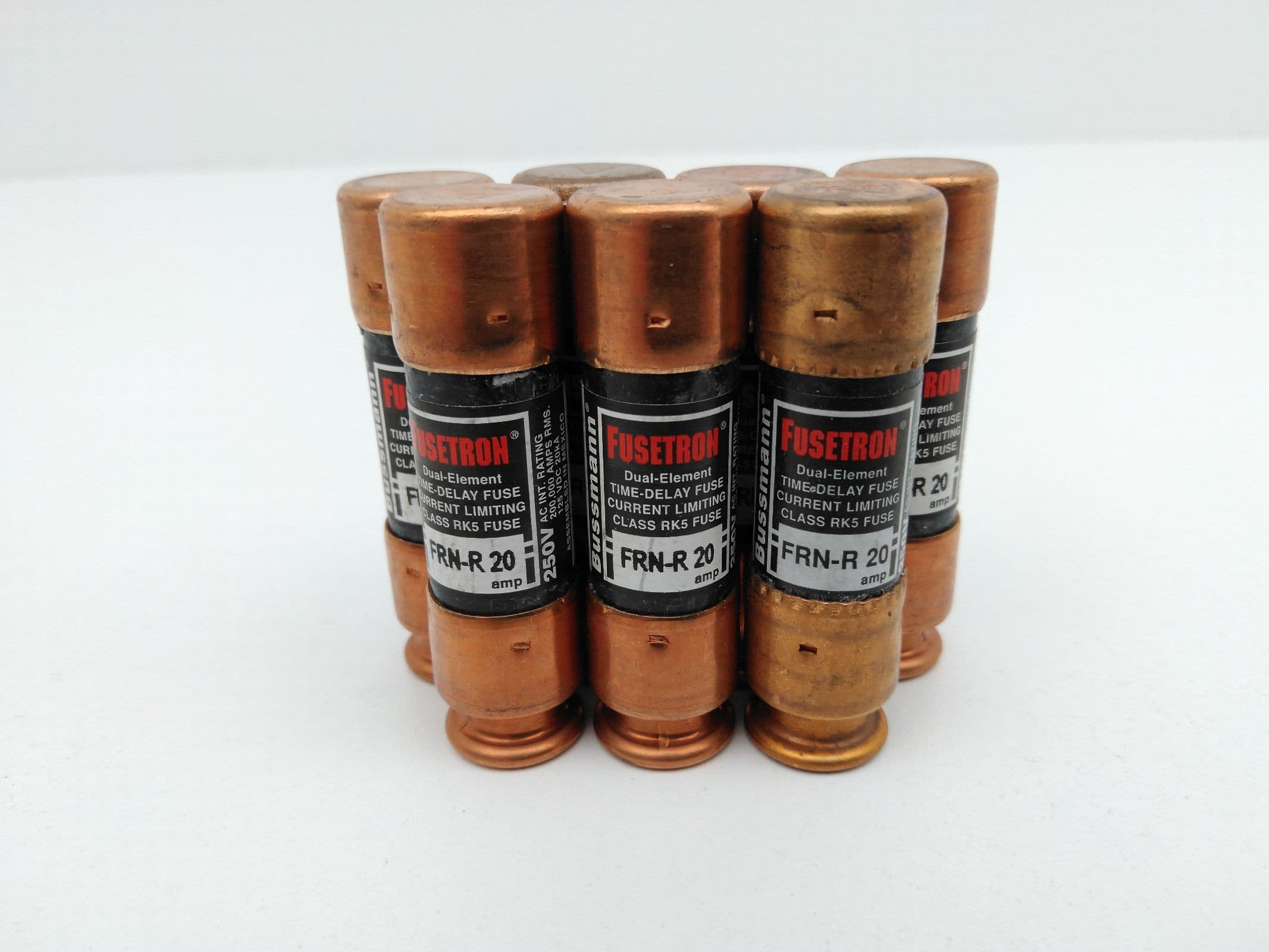 Bussmann FRN-R-20 Fusetron 20A 250V Dual Element Time Delay Fuses