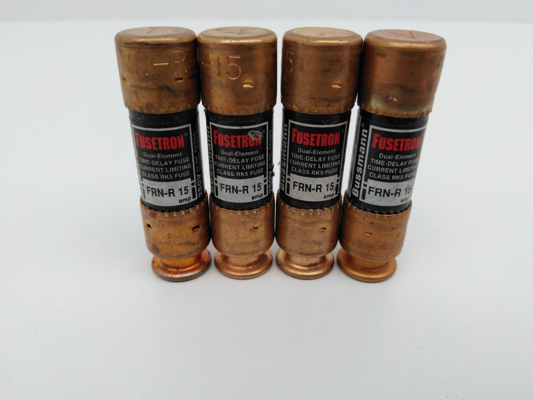 Bussmann FRN-R15 Fusetron 15A 250V Duel Element Time Delay Fuses