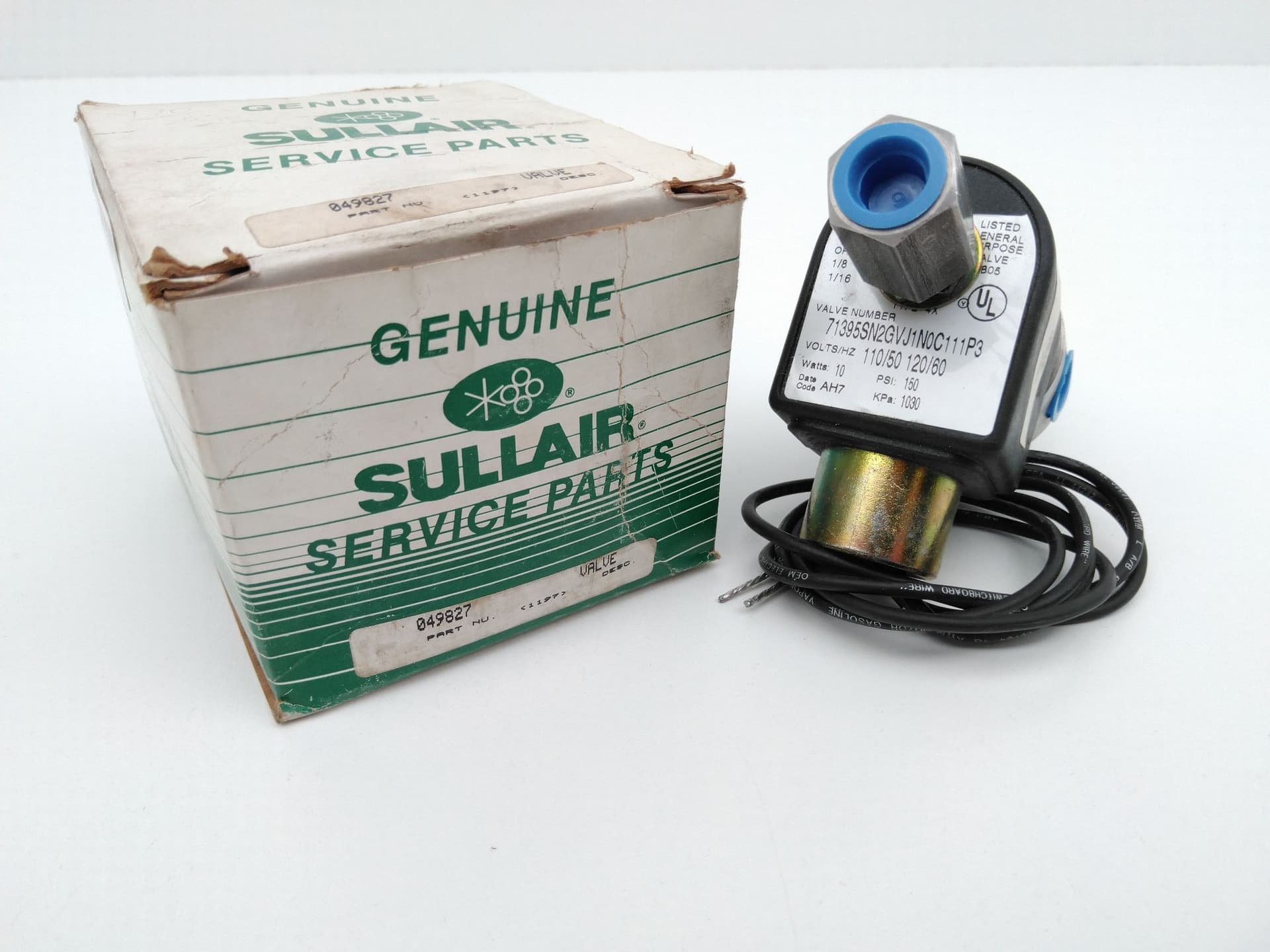 Sullair 049827 120V 10Watts 150 PSI Solenoid Valve