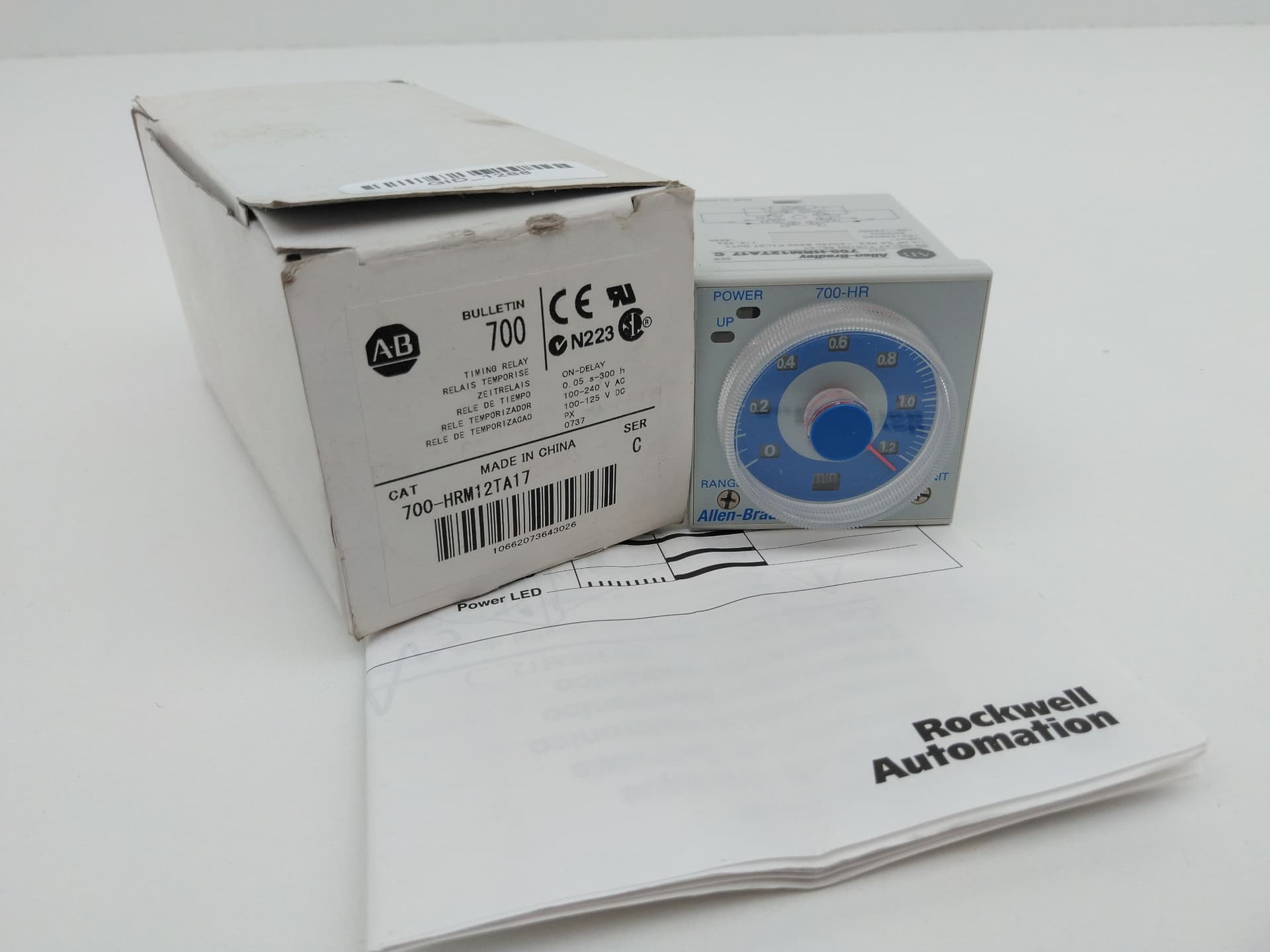 Allen-Bradley 700-HRM12TA17 Tube Base Dial Timing Relay, 240V