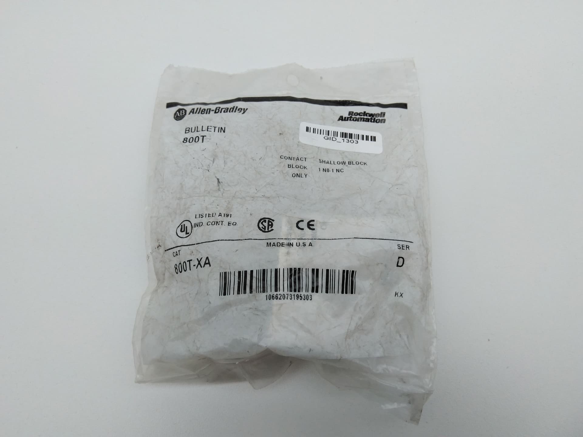 Allen-Bradley 800T-XA Ser D Contact Block