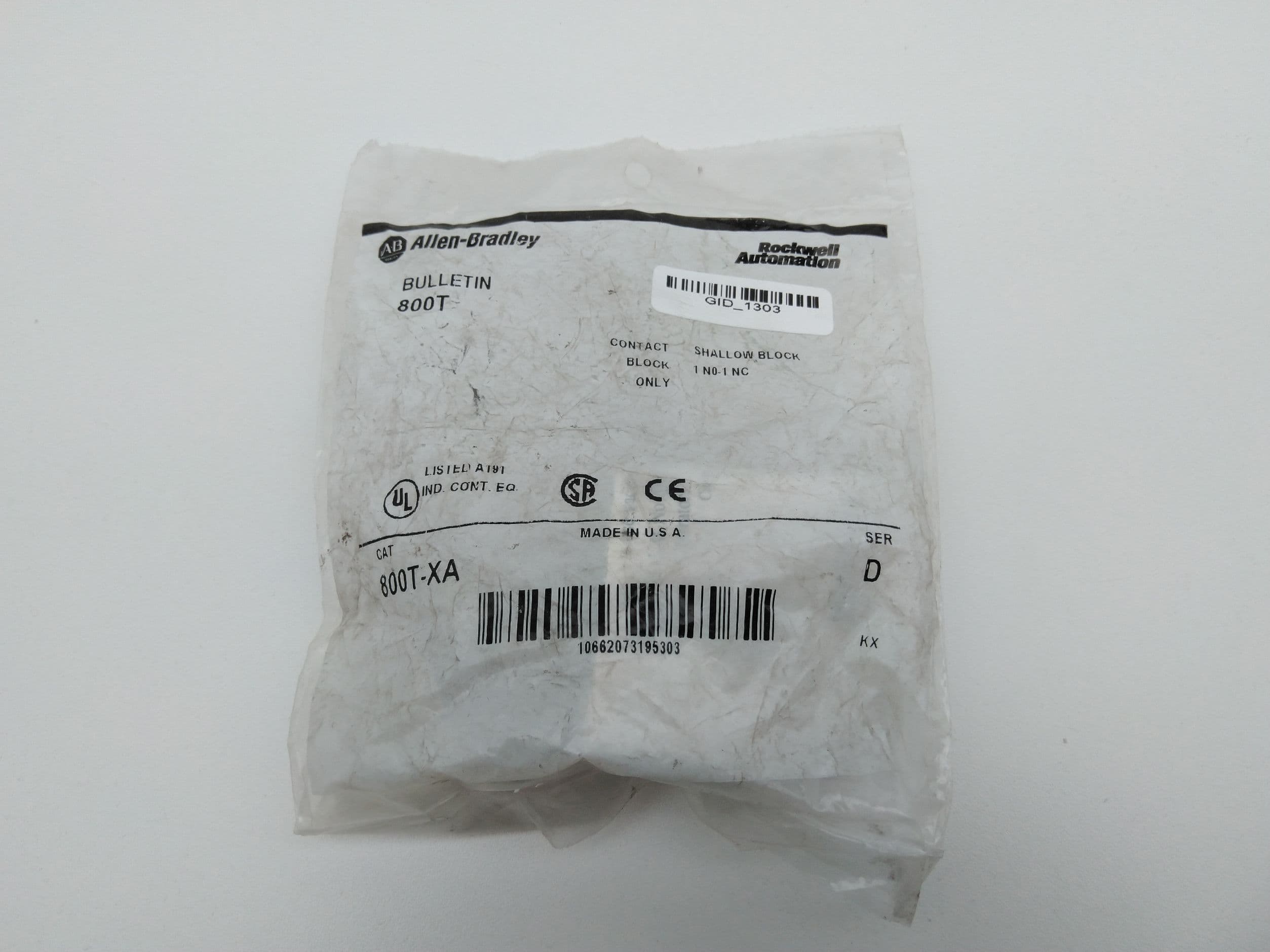 Allen-Bradley 800T-XA Ser D Contact Block