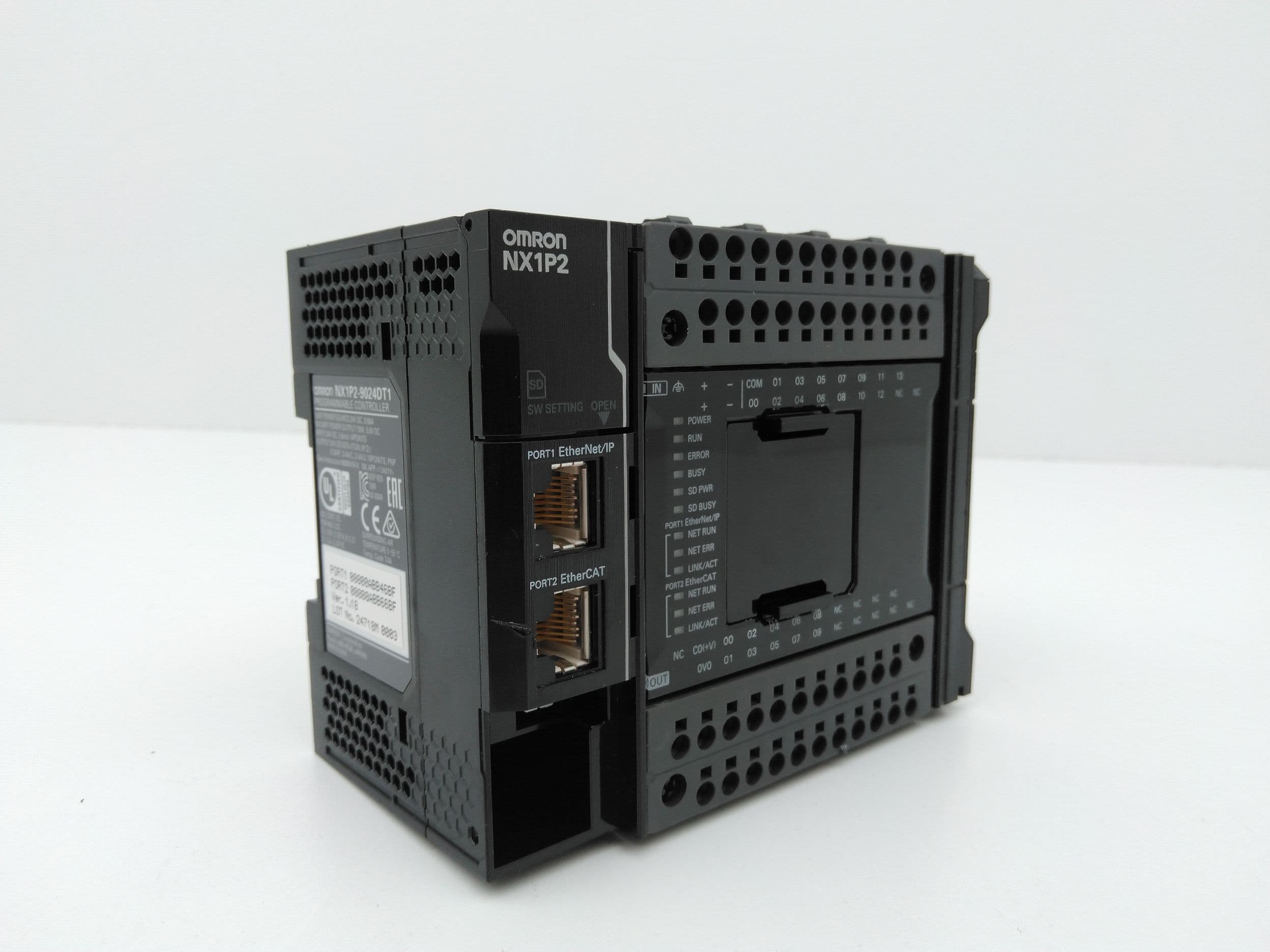 Omron NX1P2-9024DT1 CPU, 24 Built-In I/O Points, 4 Max Axes, PNP, NX-12P Series