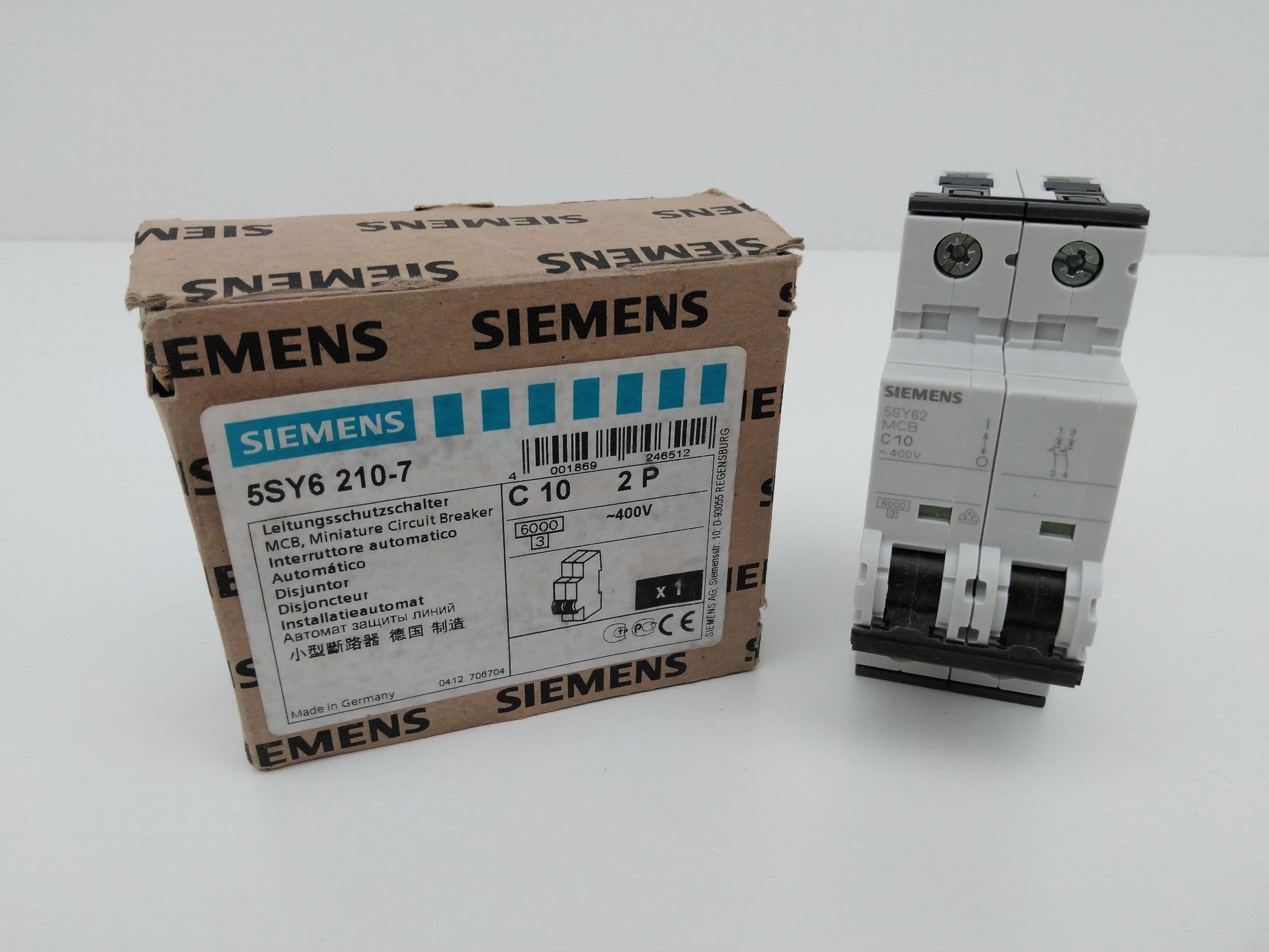 Siemens 5SY6 210-7 Circuit Breaker, 10Amp, 400V, 2 Pole