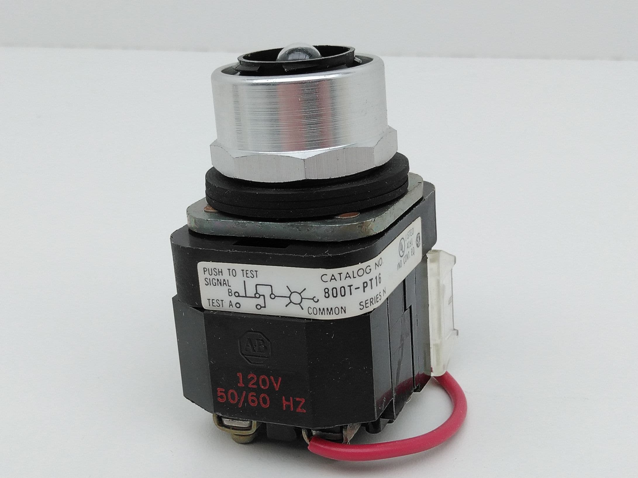 Allen-Bradley 800T-PT16 Illuminated Pilot Light Push-To-Tests w/ White Cap