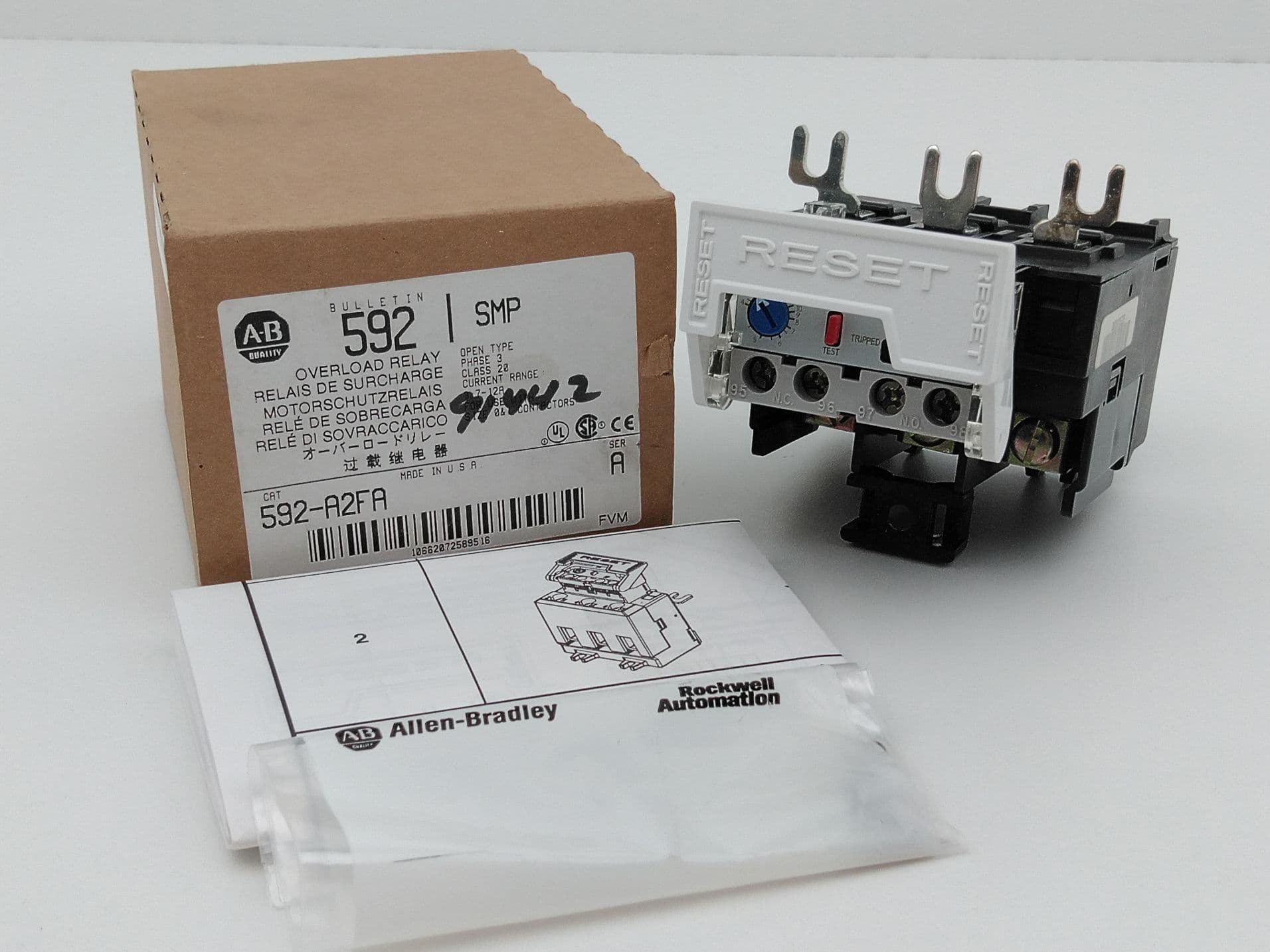 Allen-Bradley 592-A2FA Solid State Overload Relay, Ser A, 3.7-12A