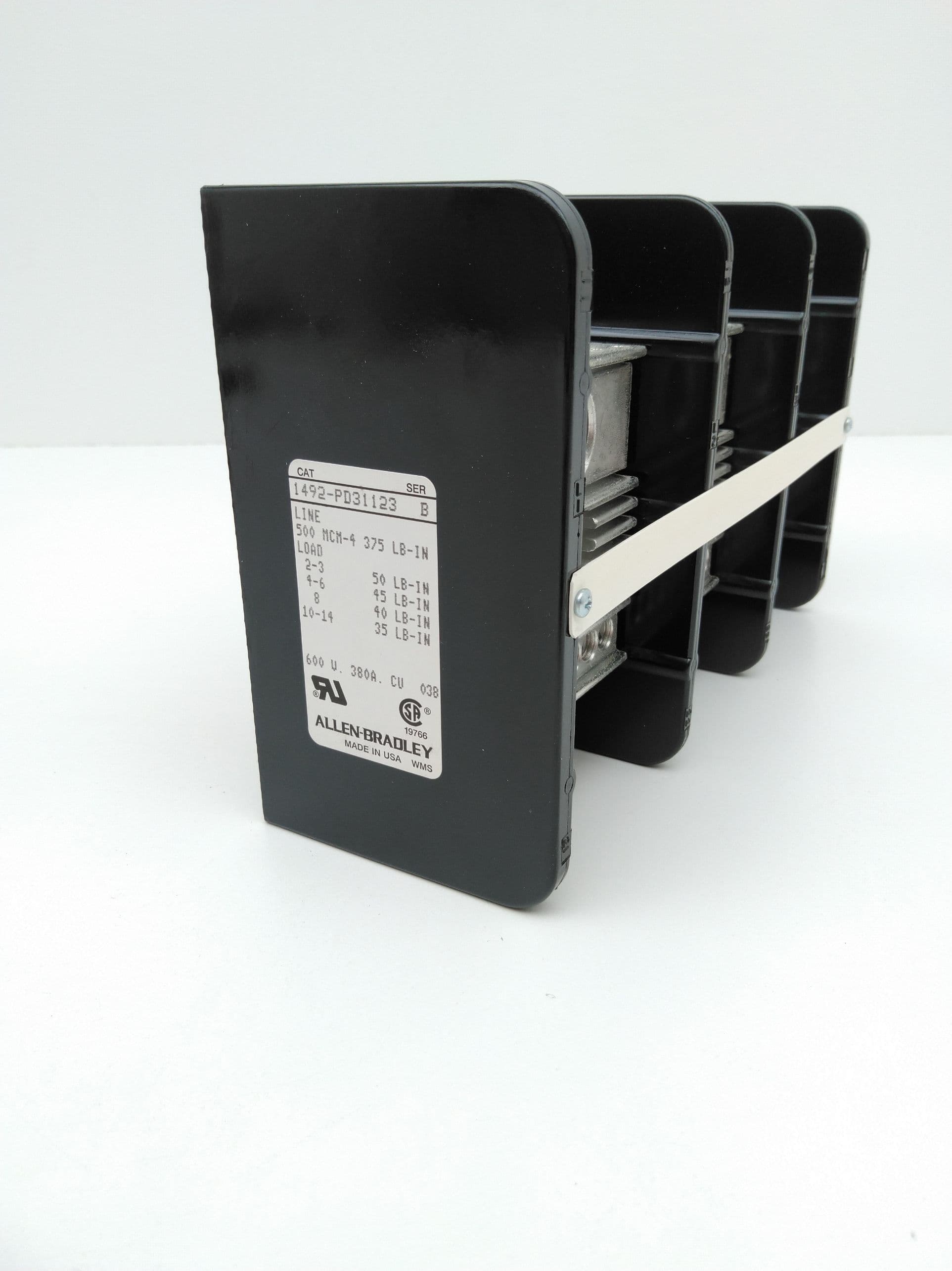 Allen-Bradley 1492-PD31123 Ser B Power Distribution Block 600V 380A