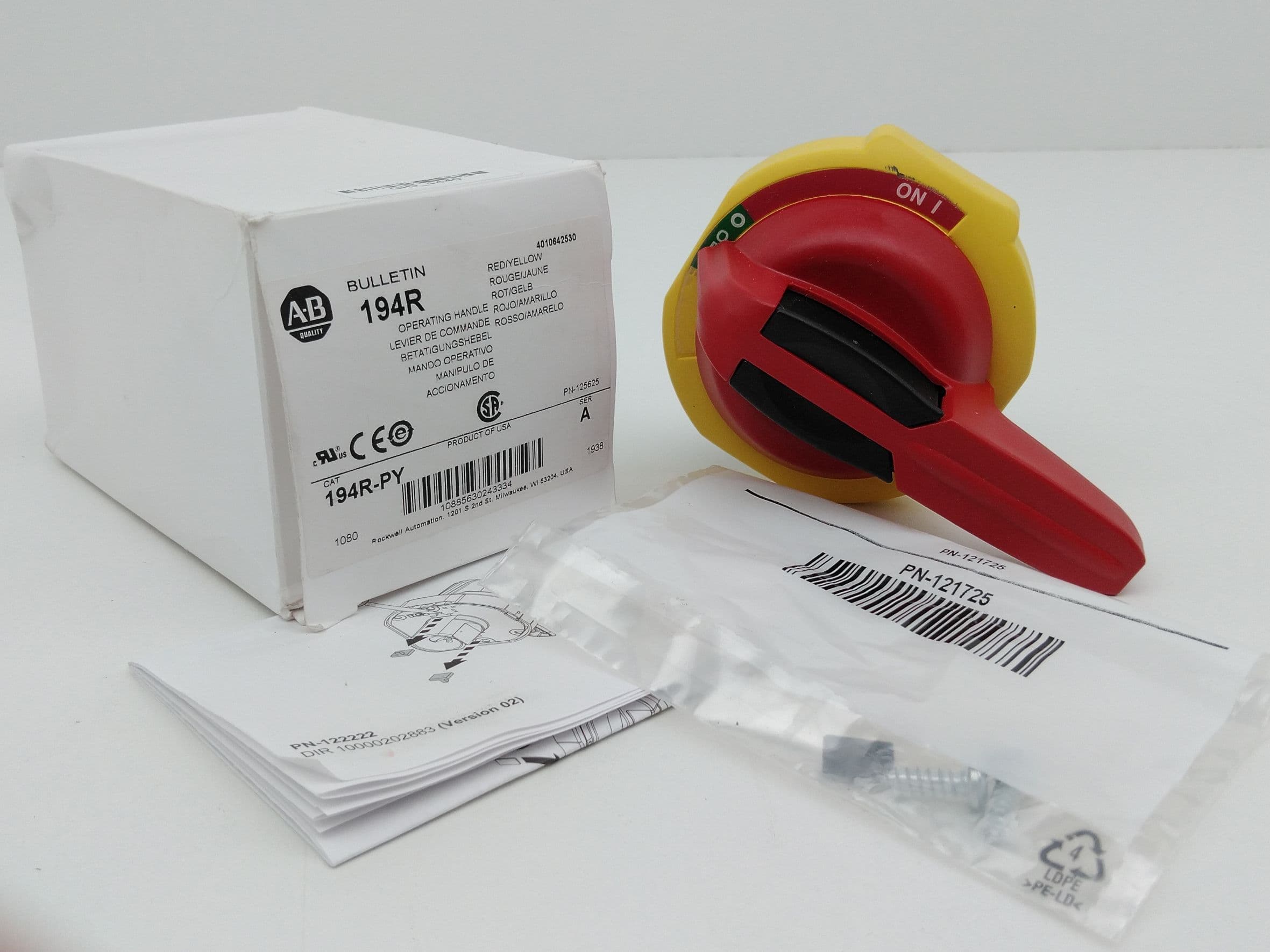 Allen-Bradley 194R-PY Red and Yellow Disconnect Operating Handle