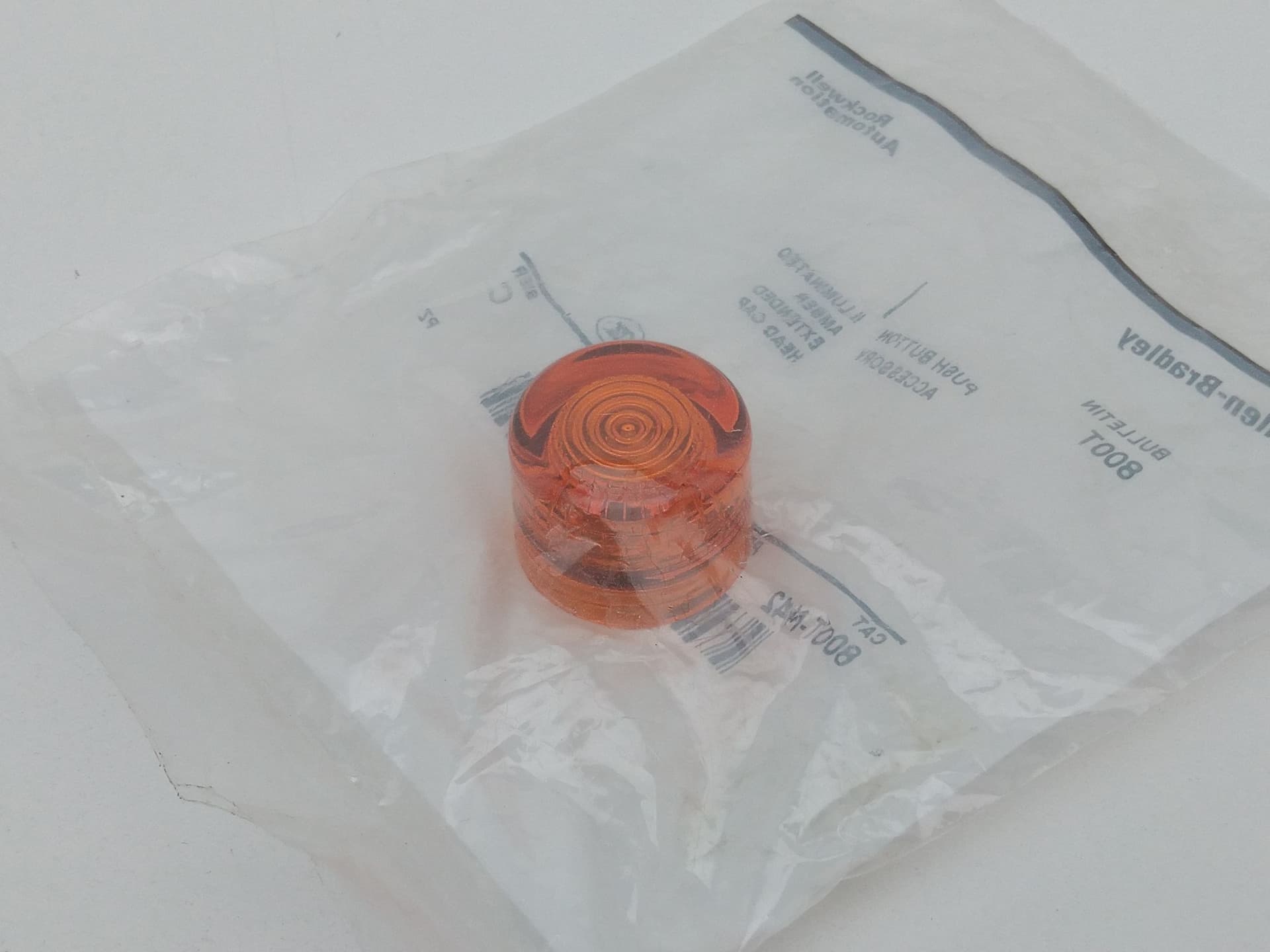 Allen-Bradley 800T-N42 Amber Push To Test Pilot Light Replacement Cap, 30mm