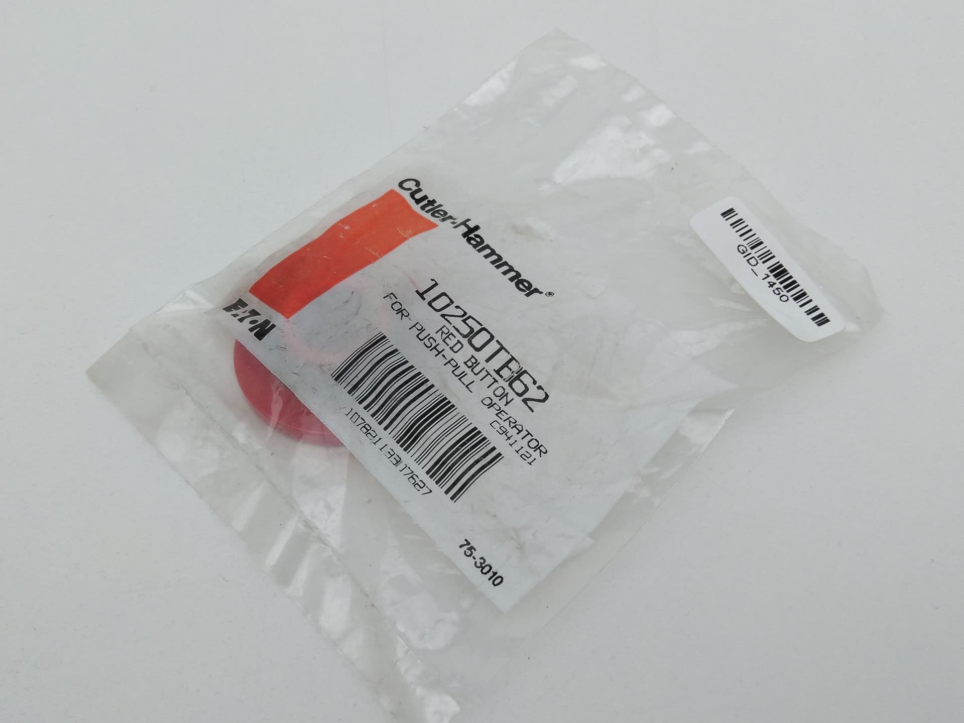 Eaton / Cutler Hammer 10250TB62 40mm Red Push-Pull Operator Button